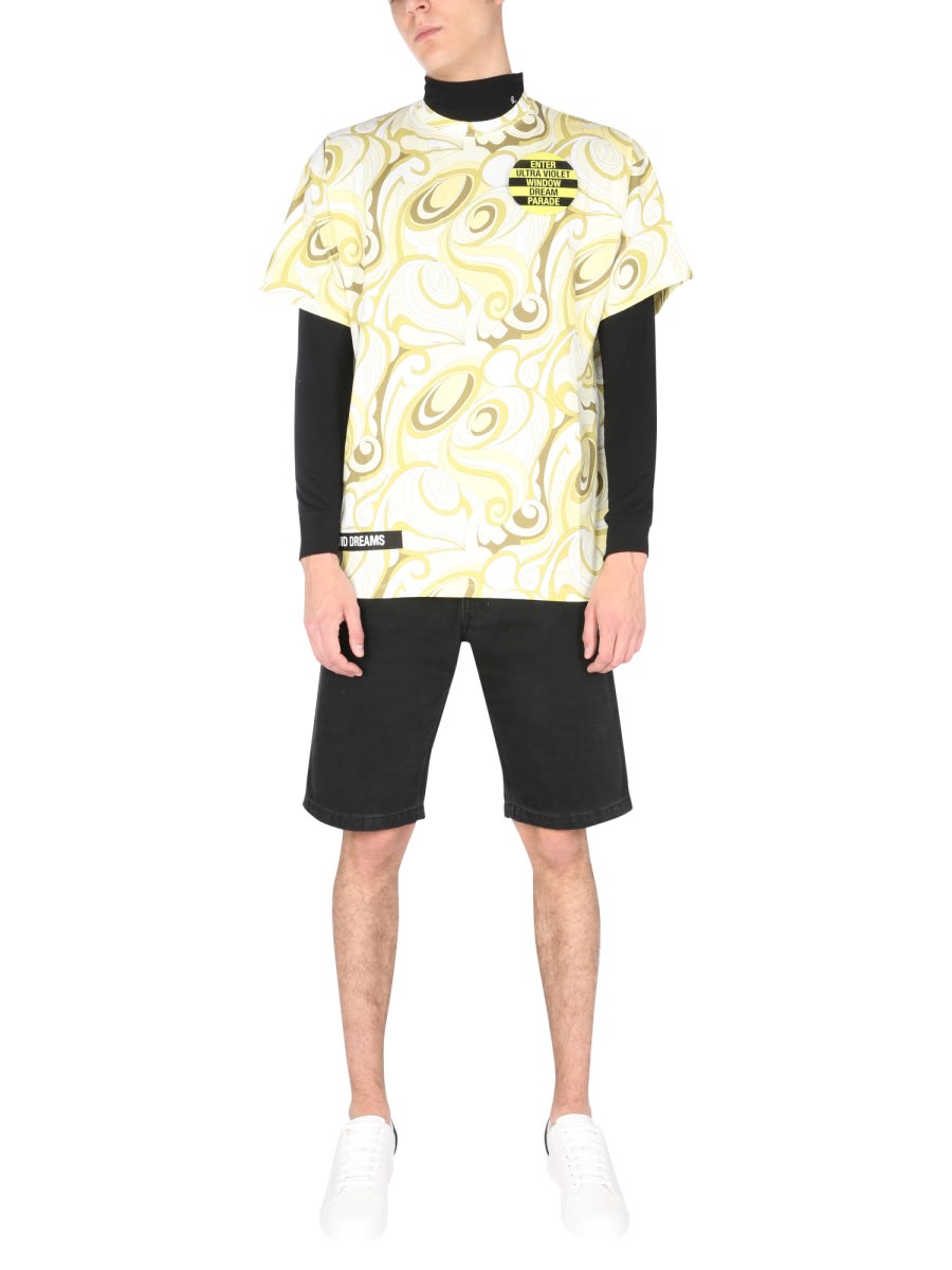 Shop Raf Simons Crew Neck T-shirt In Yellow