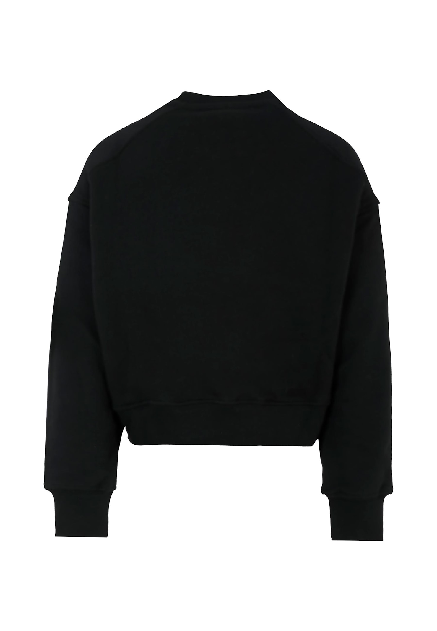 Msgm Black Sweatshirt For Girl With Logo In Black