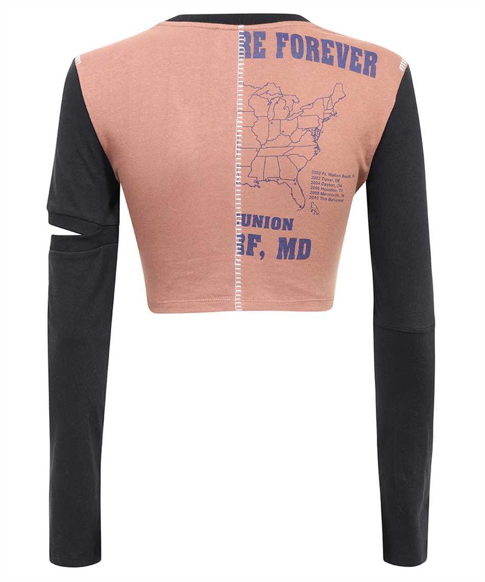 Marine Serre Long-sleeve Cropped Top In Brown