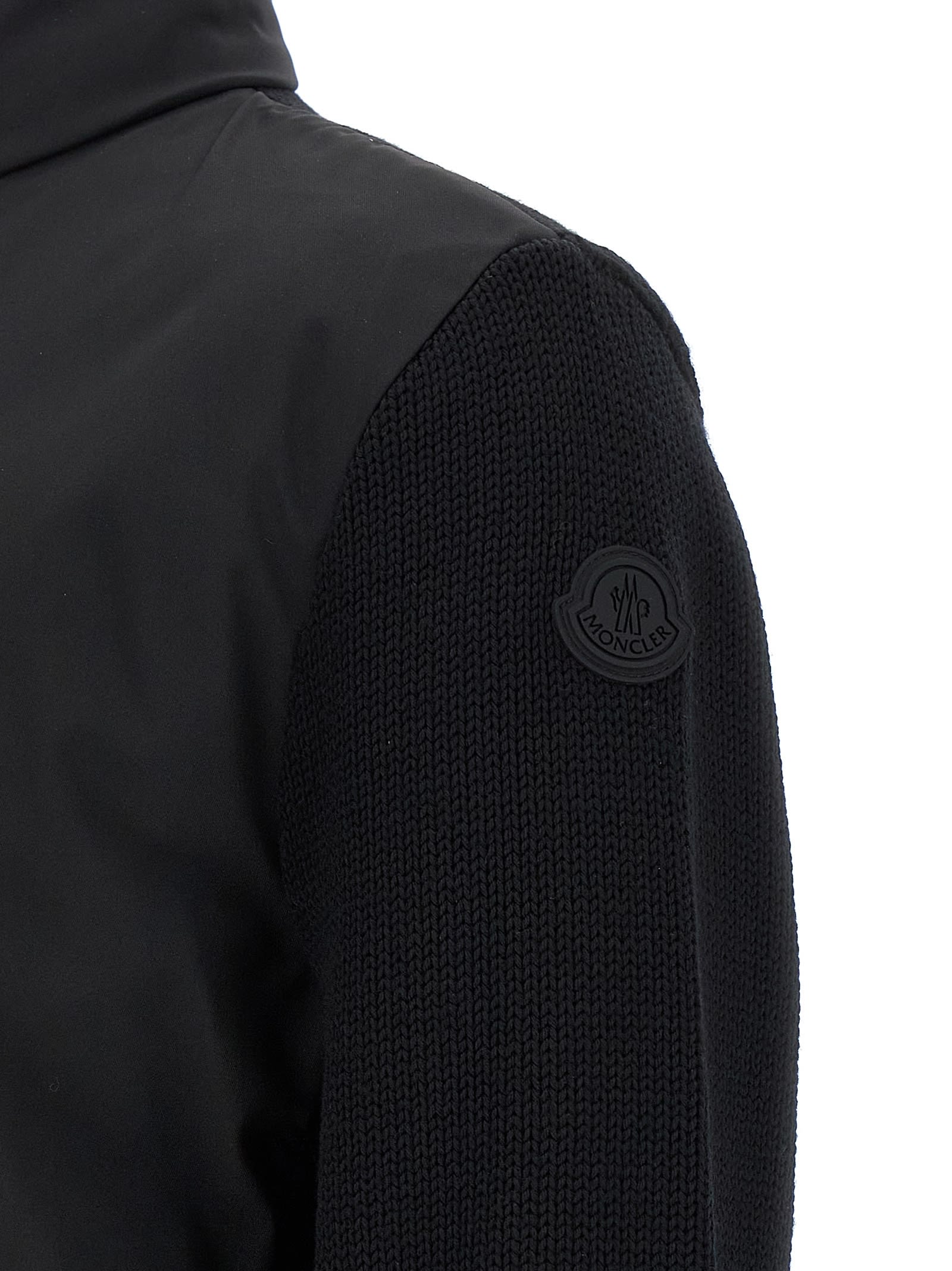 Moncler Matt Effect Cardigan Sweaters And Cardigans Black In Black