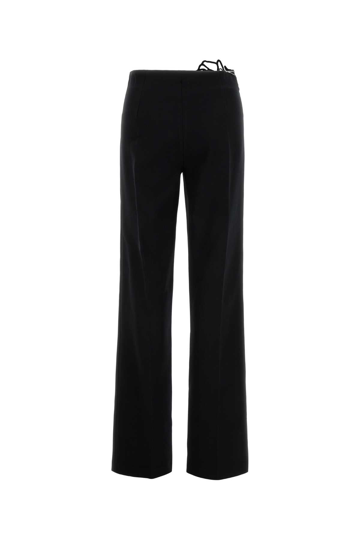 Blumarine Embr Cadi Crepe Pant 2p191b N0990 In Black