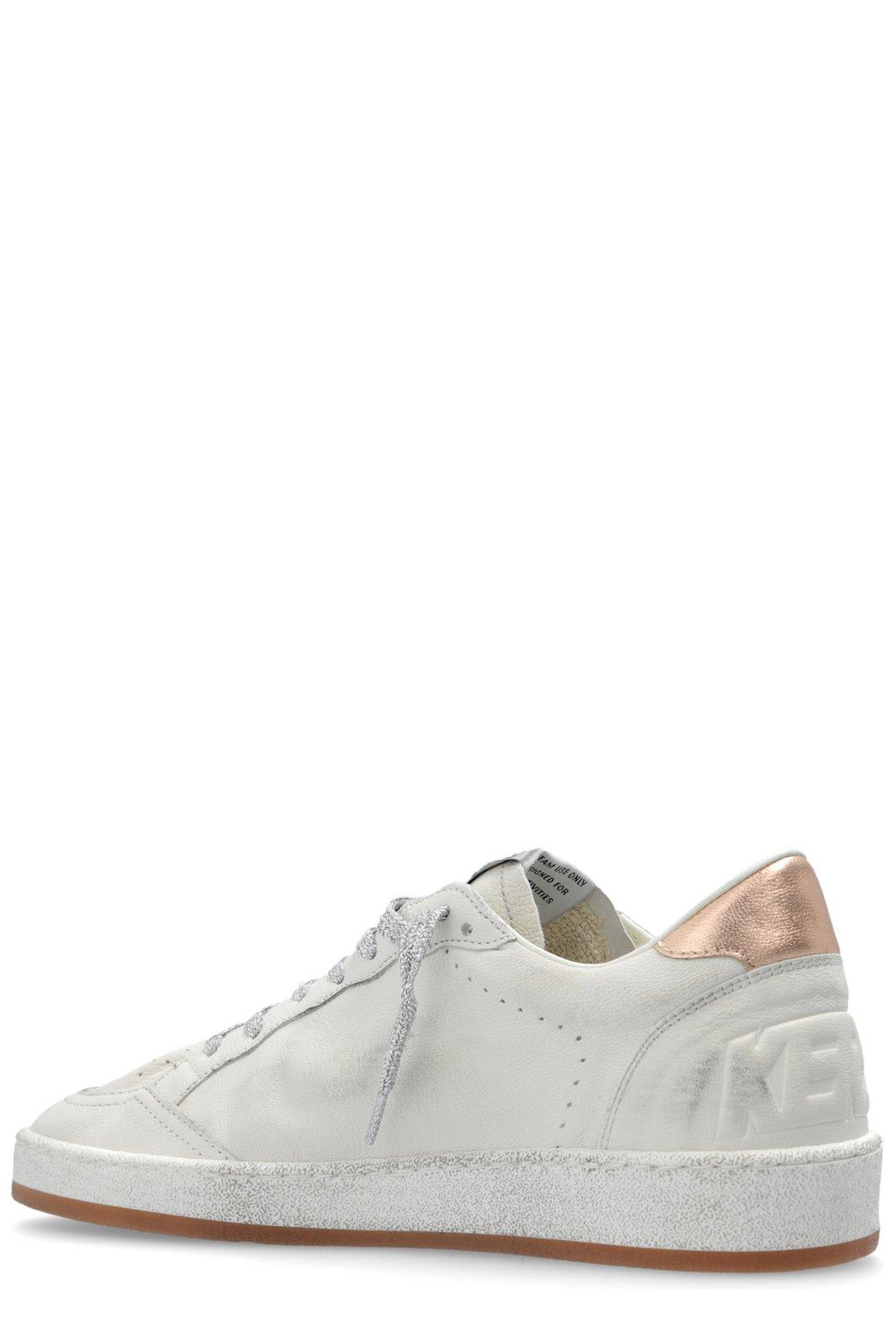 Shop Golden Goose Ball Star Lace-up Sneakers In White