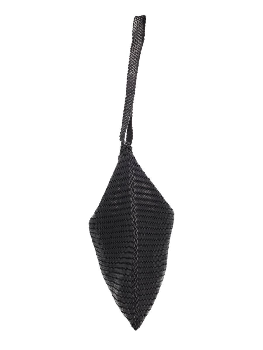 Dragon Diffusion Ars Woven Leather Shoulder Bag In Black