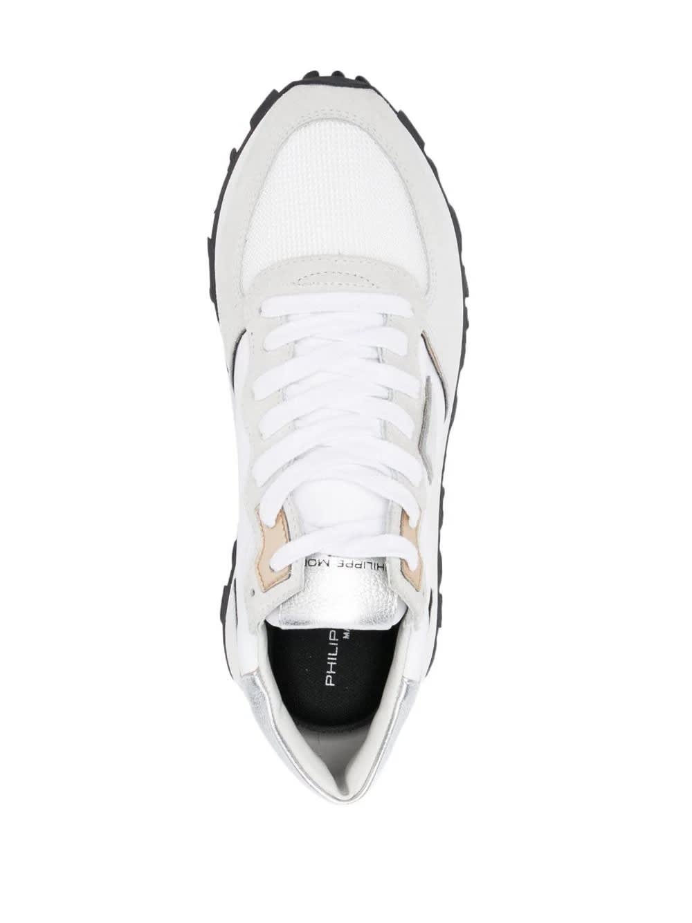 Shop Philippe Model Tropez Haute Low Sneakers - White And Grey