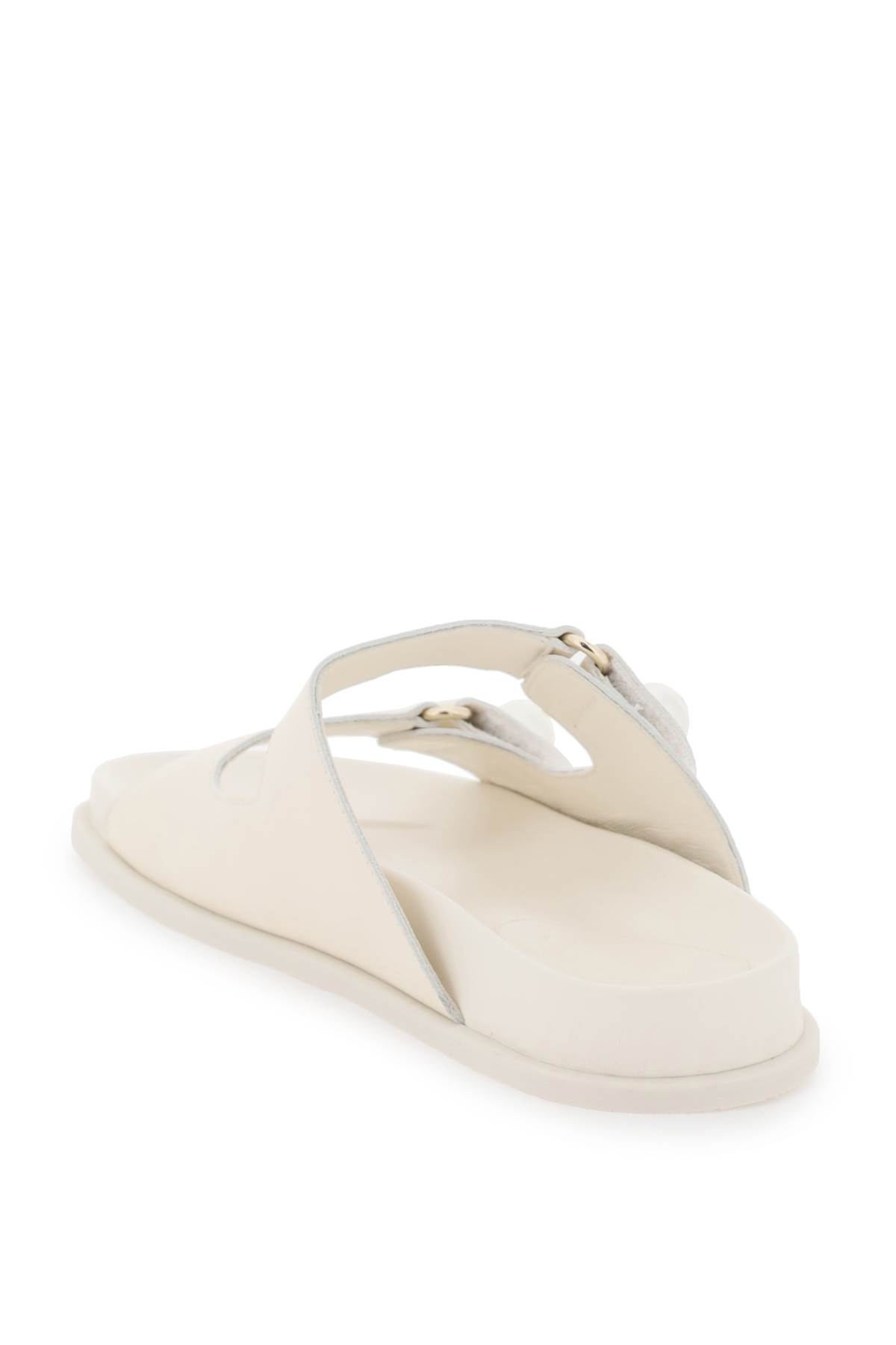 Jimmy Choo Fayence Faux Pearl-embellished Leather Slides In White