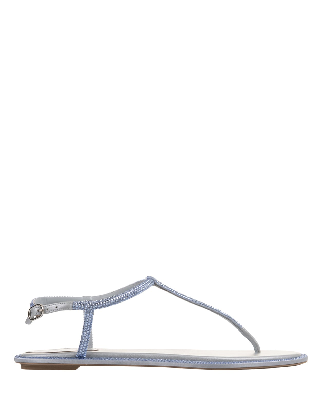 Shop René Caovilla Light Blue Diana Low Jewel Sandals