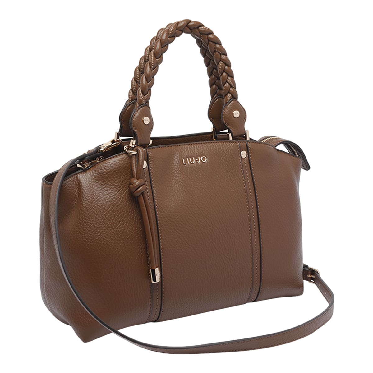 Liu •jo Braided-handle Handbag In Brown