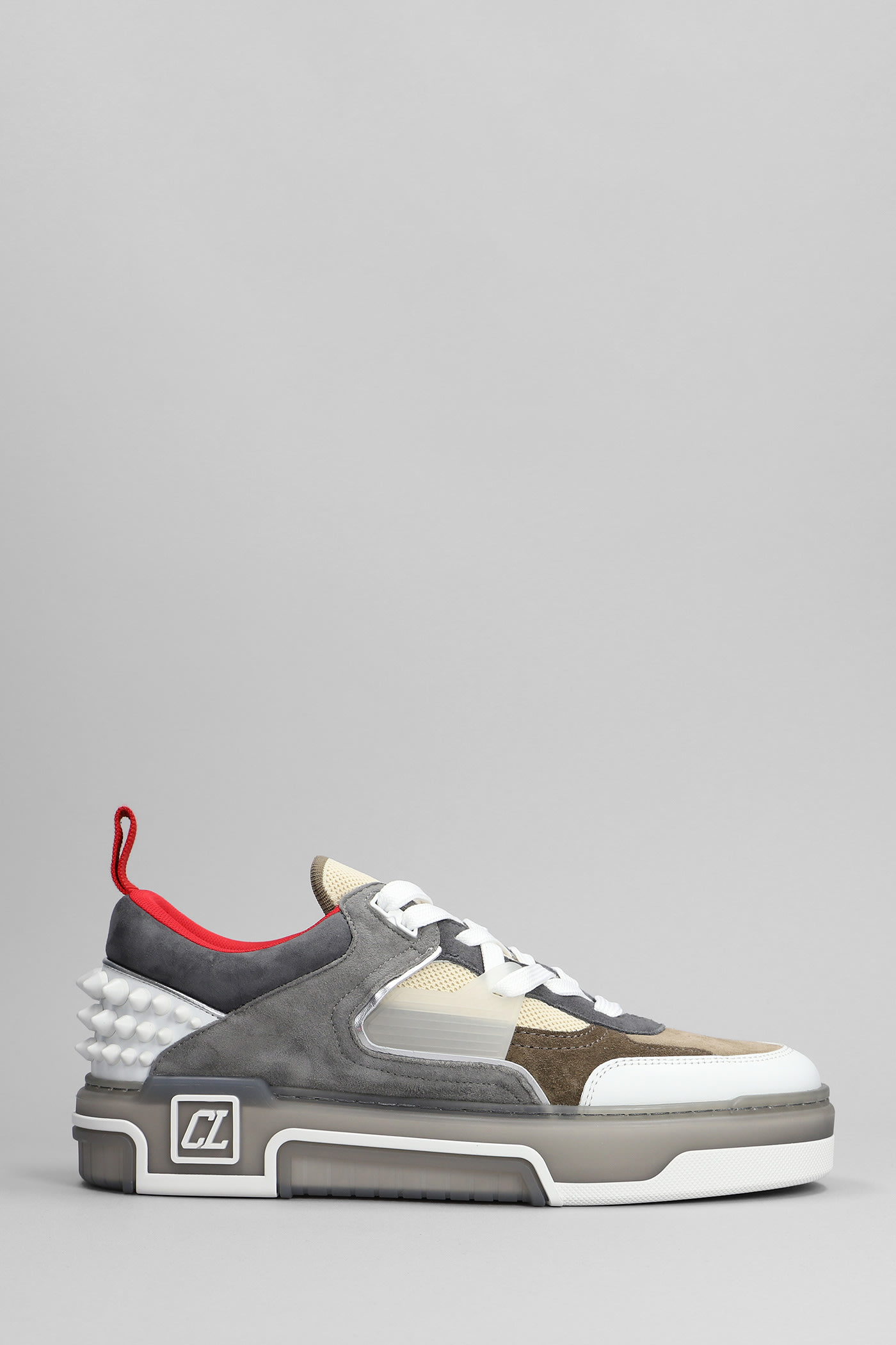 Astroloubi Sneakers In Grey Suede And Leather
