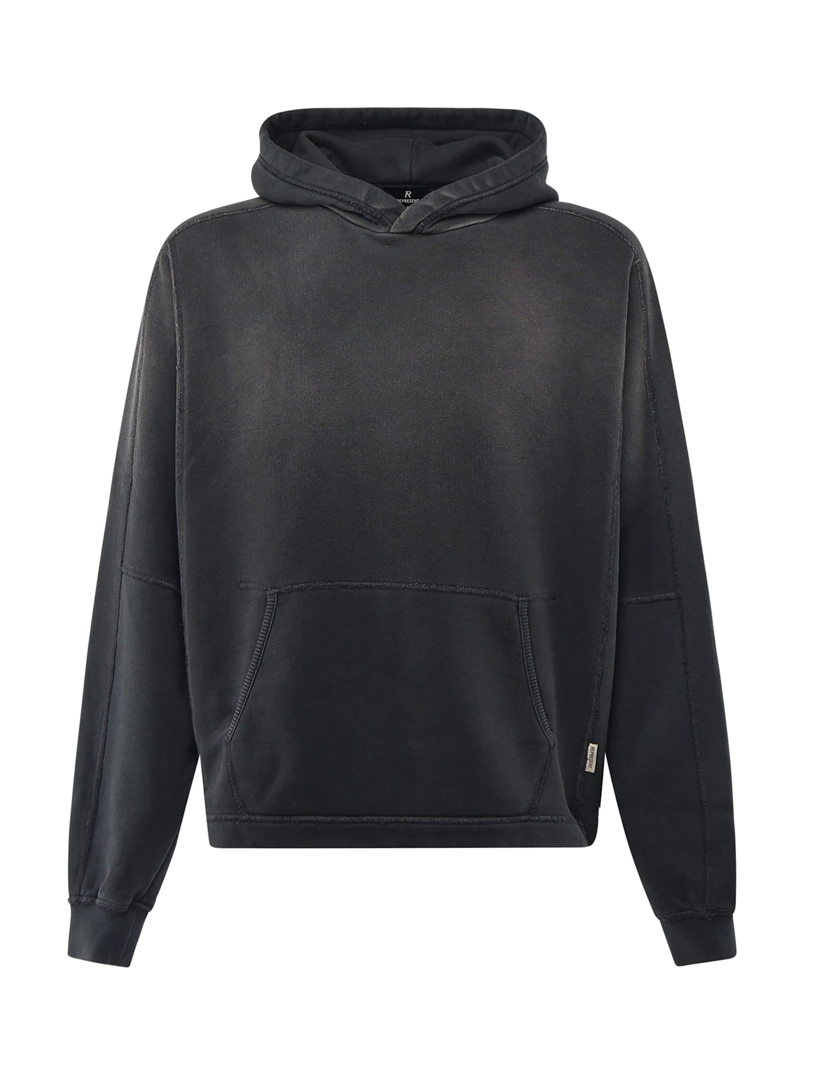 Hooded Sweatshirt With Stepped Hemline