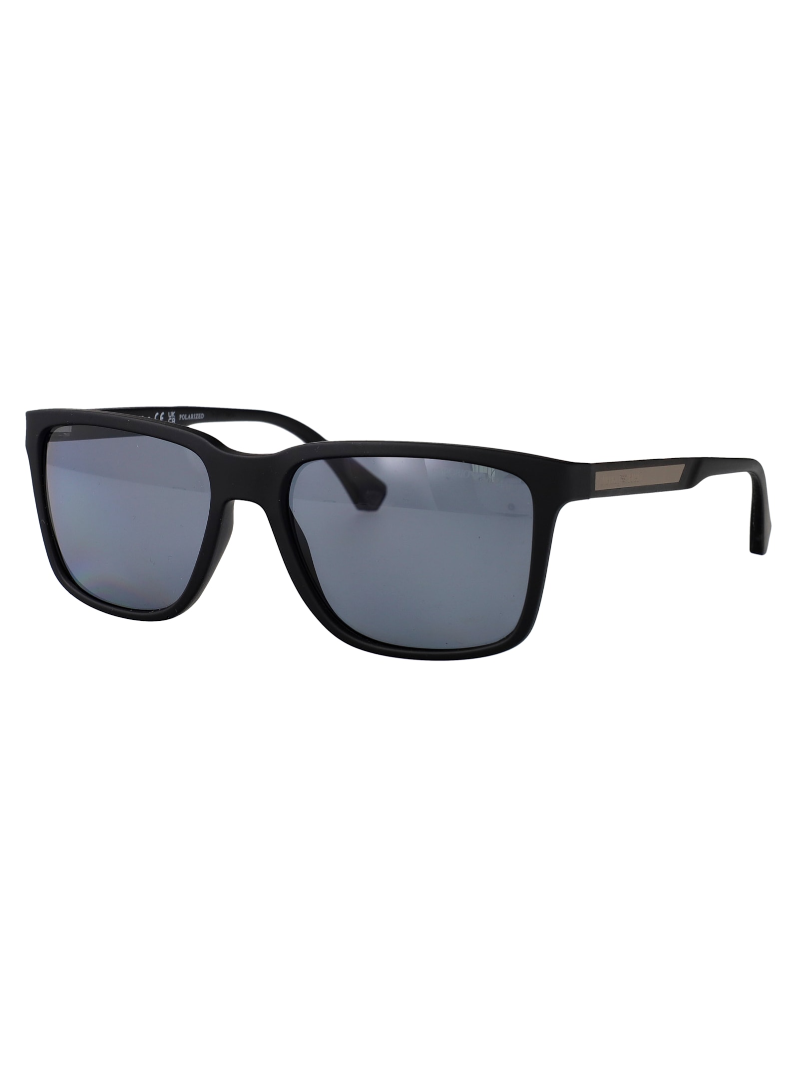 Emporio Armani Rubber Black Injected Sunglasses In Blue