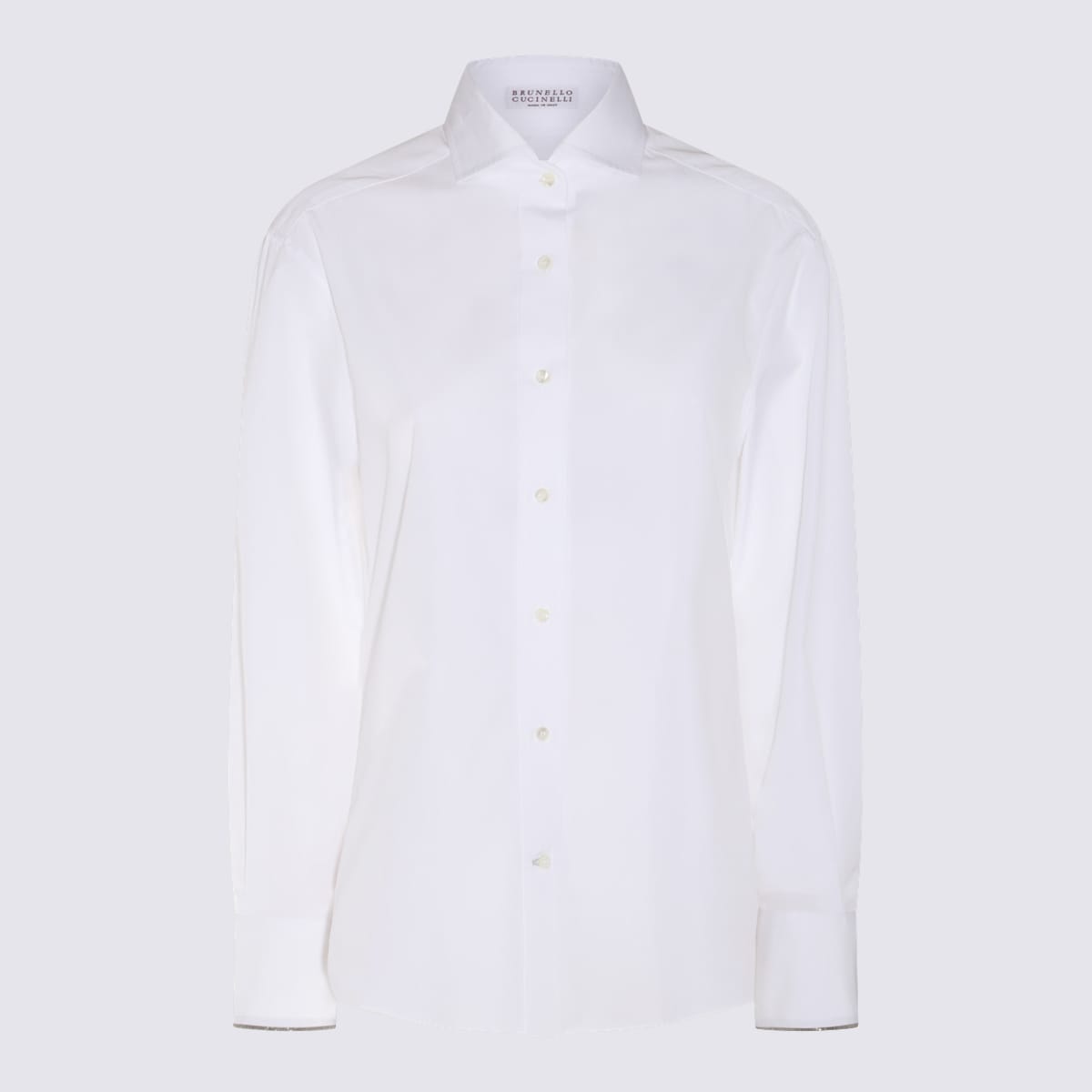 Shop Brunello Cucinelli White Cotton Monili Shirt