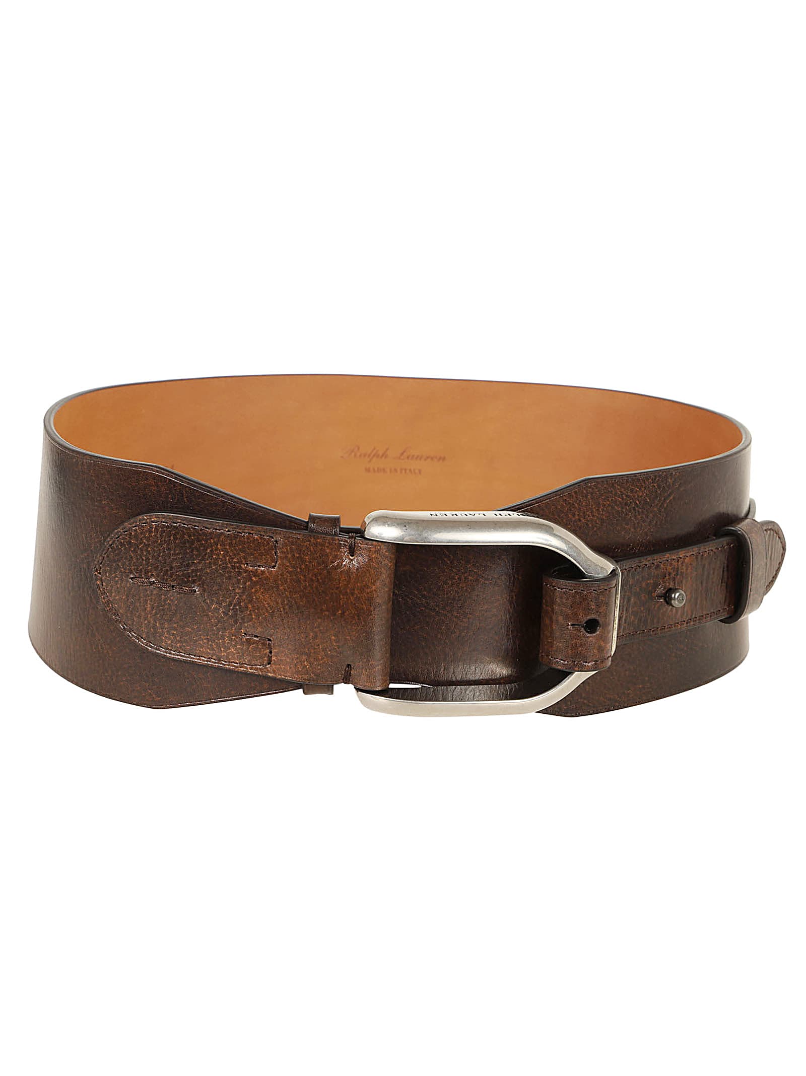 Shop Ralph Lauren 45mm W Trnbk-belt-wide In Vintage Brown