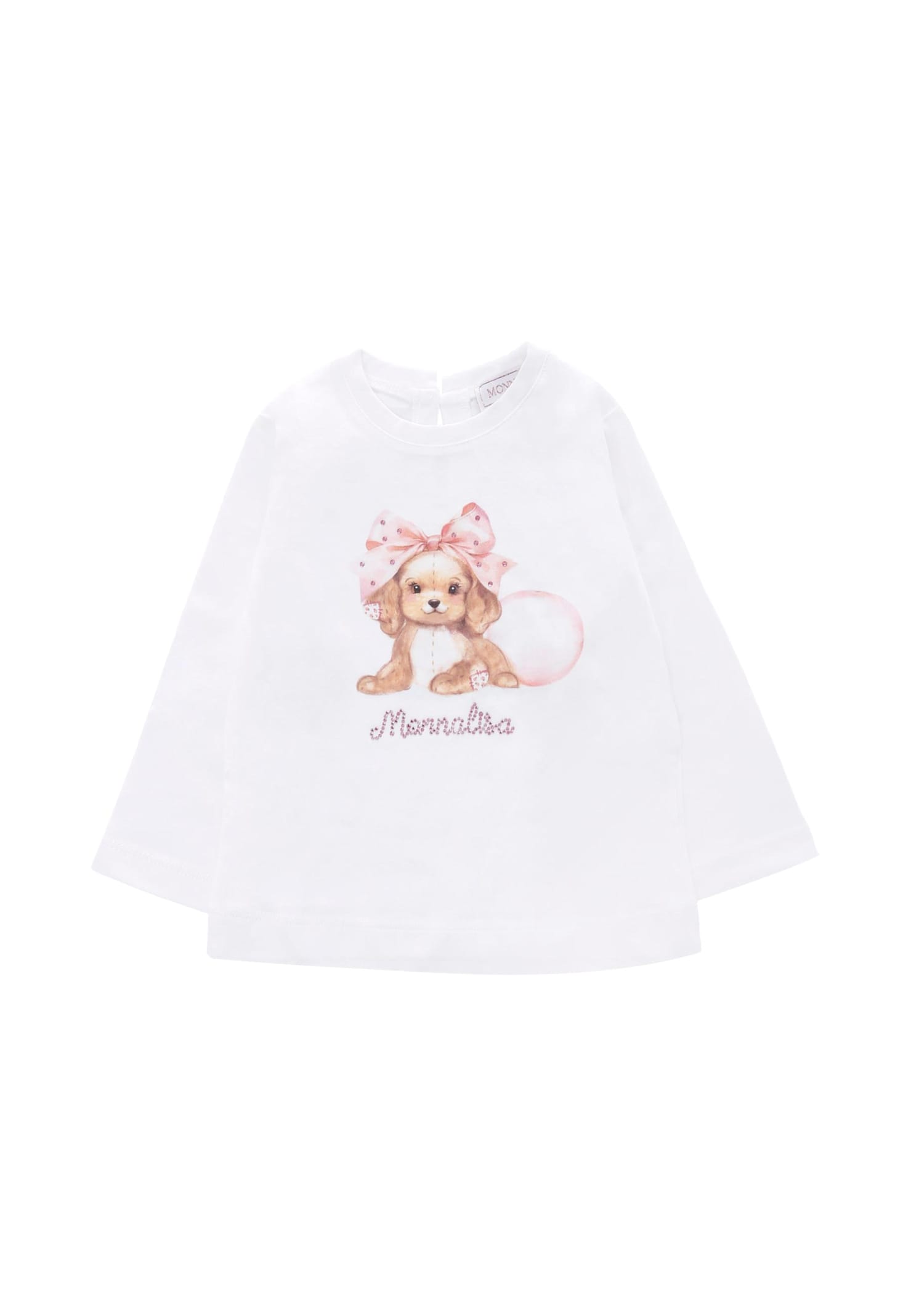 Monnalisa White T-shirt For Baby For Dog In White