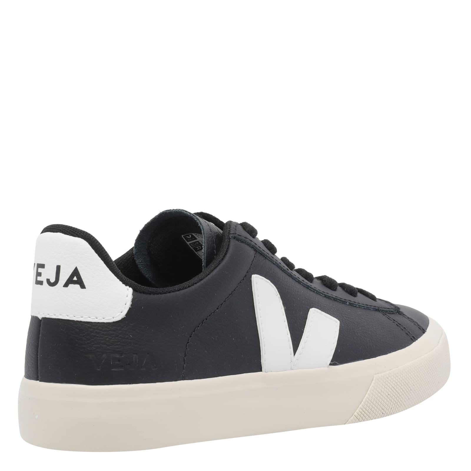 Veja Campo Sneakers With Textured Leather Upper In Black