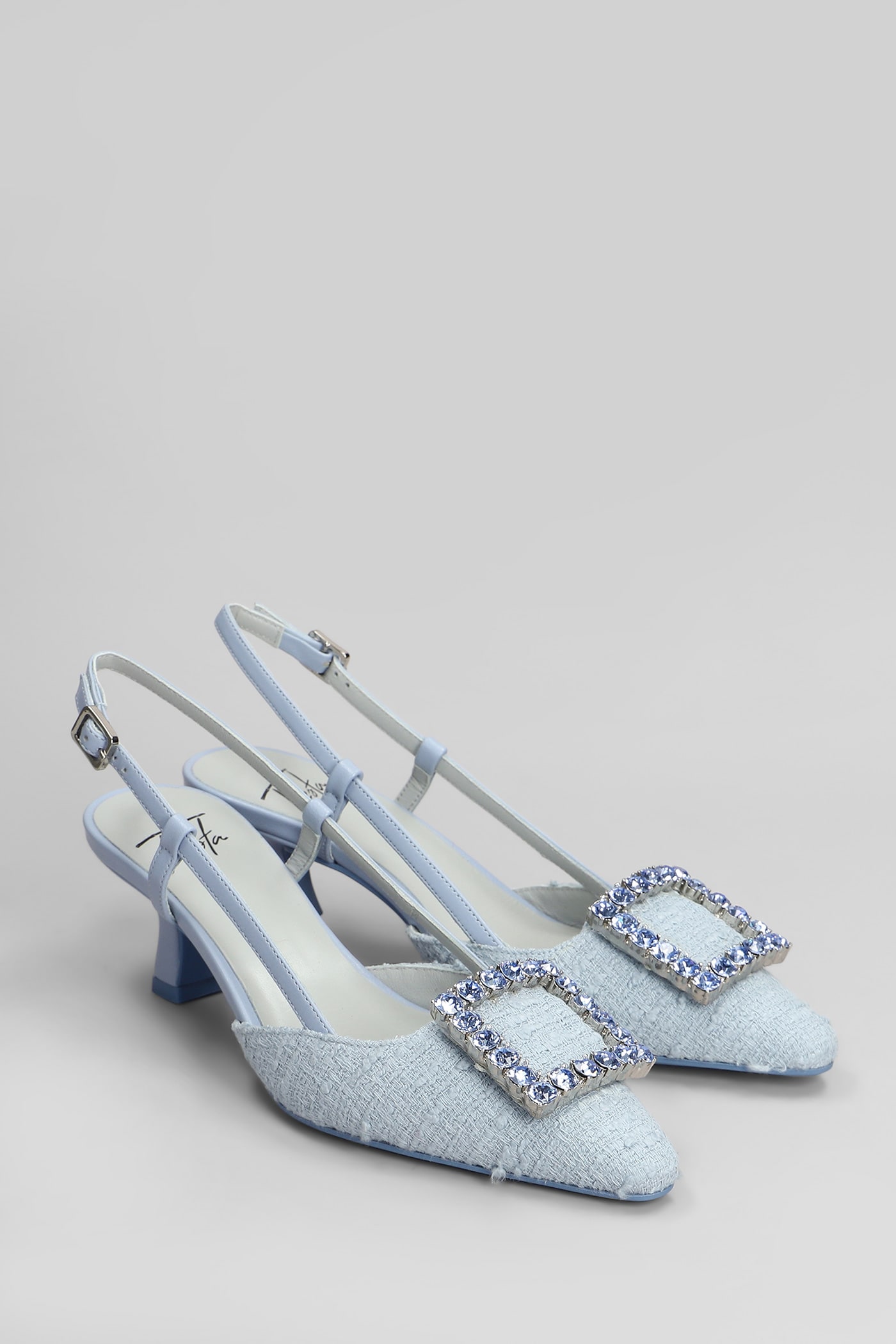 Roberto Festa Stefi Pumps In Cyan Fabric In Cyan