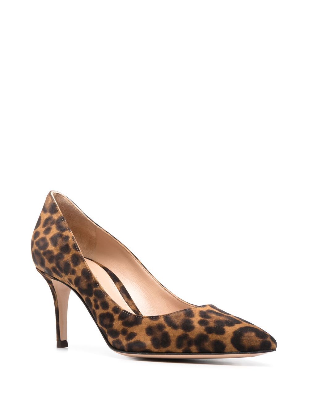 Gianvito Rossi Leopard Print Suede Pumps In Animal Print