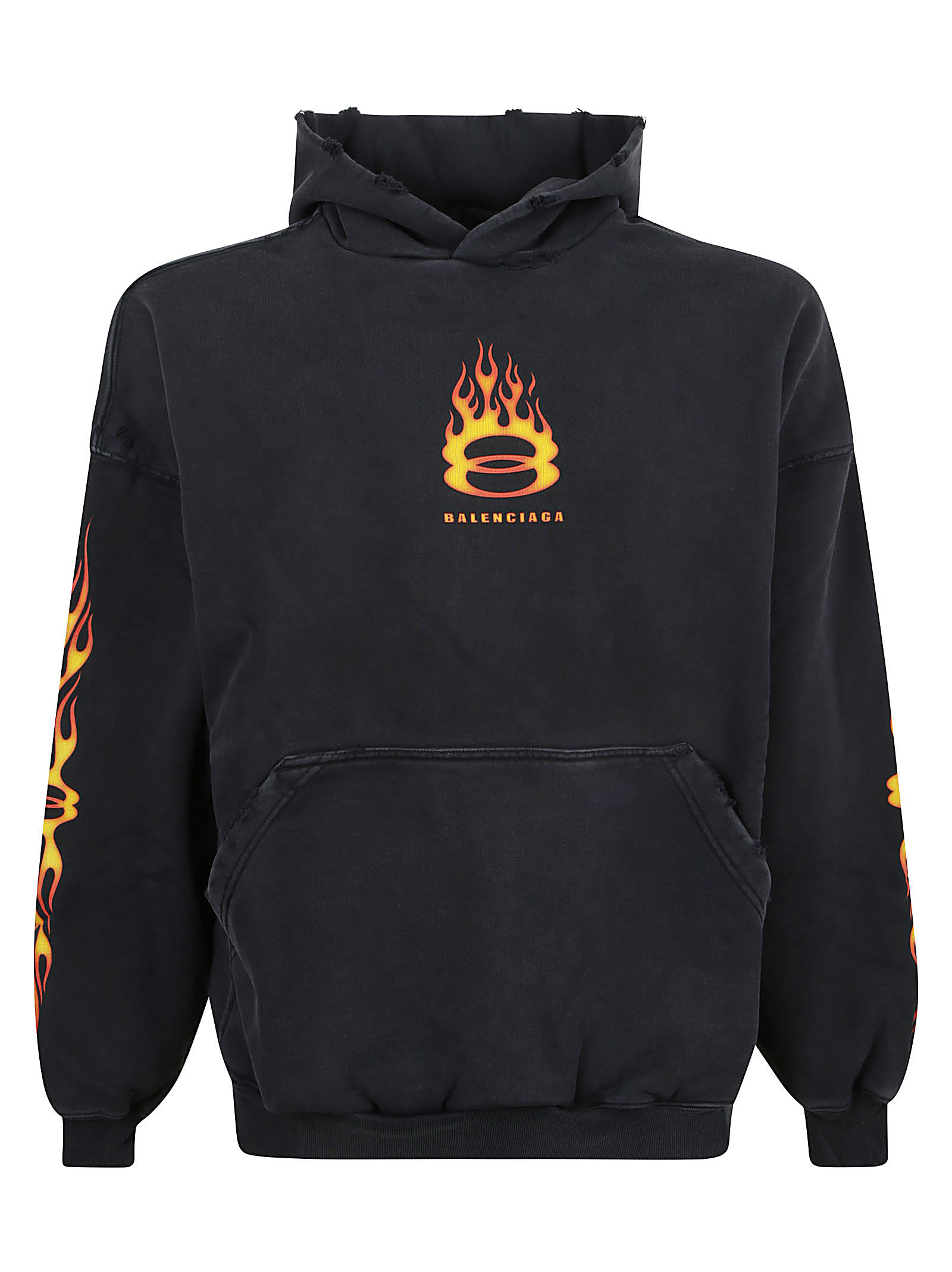 Shop Balenciaga Burning Unity Arch Hoodie In Black