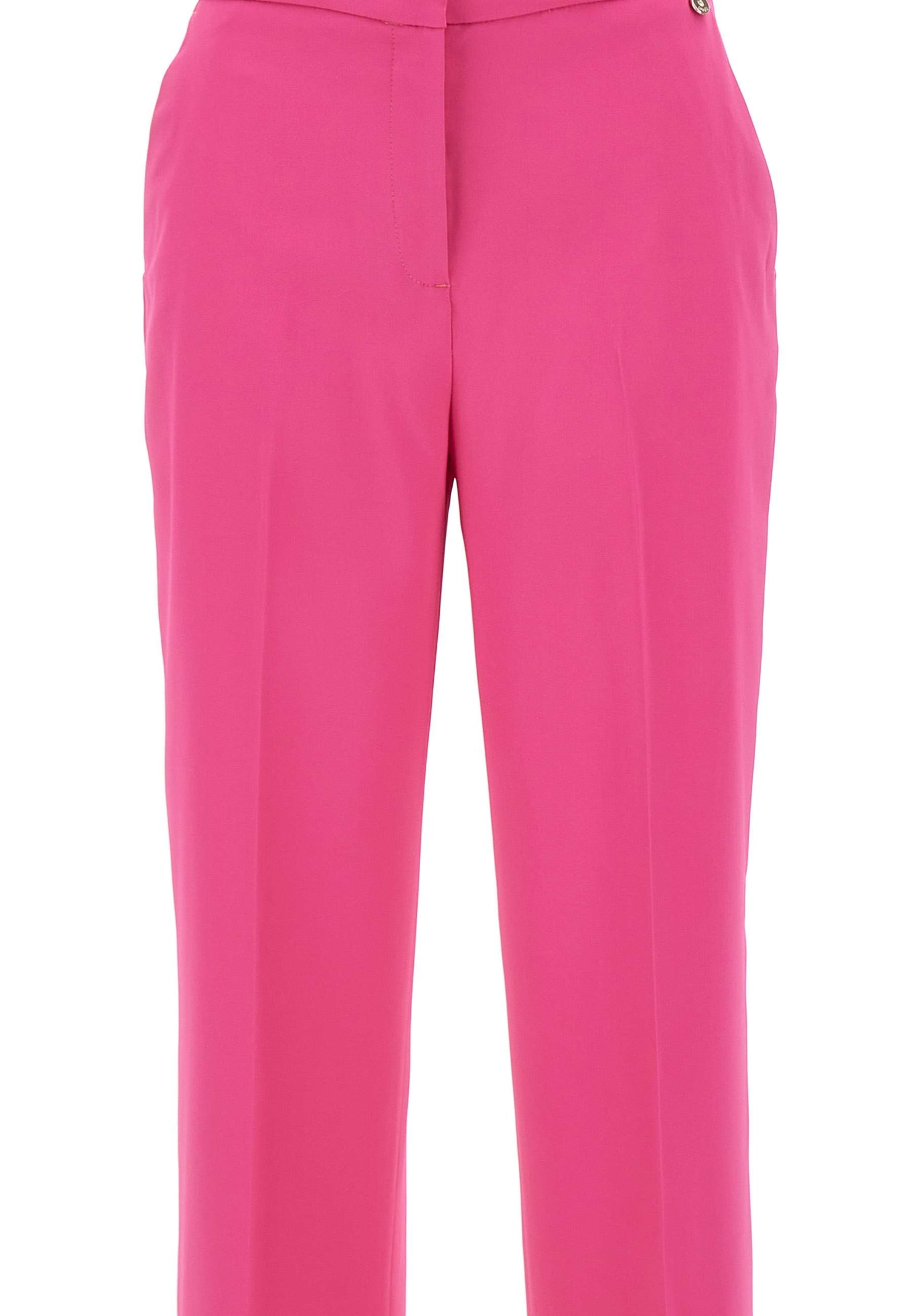 Shop Liu •jo Viscose Crêpe Trousers In Pink