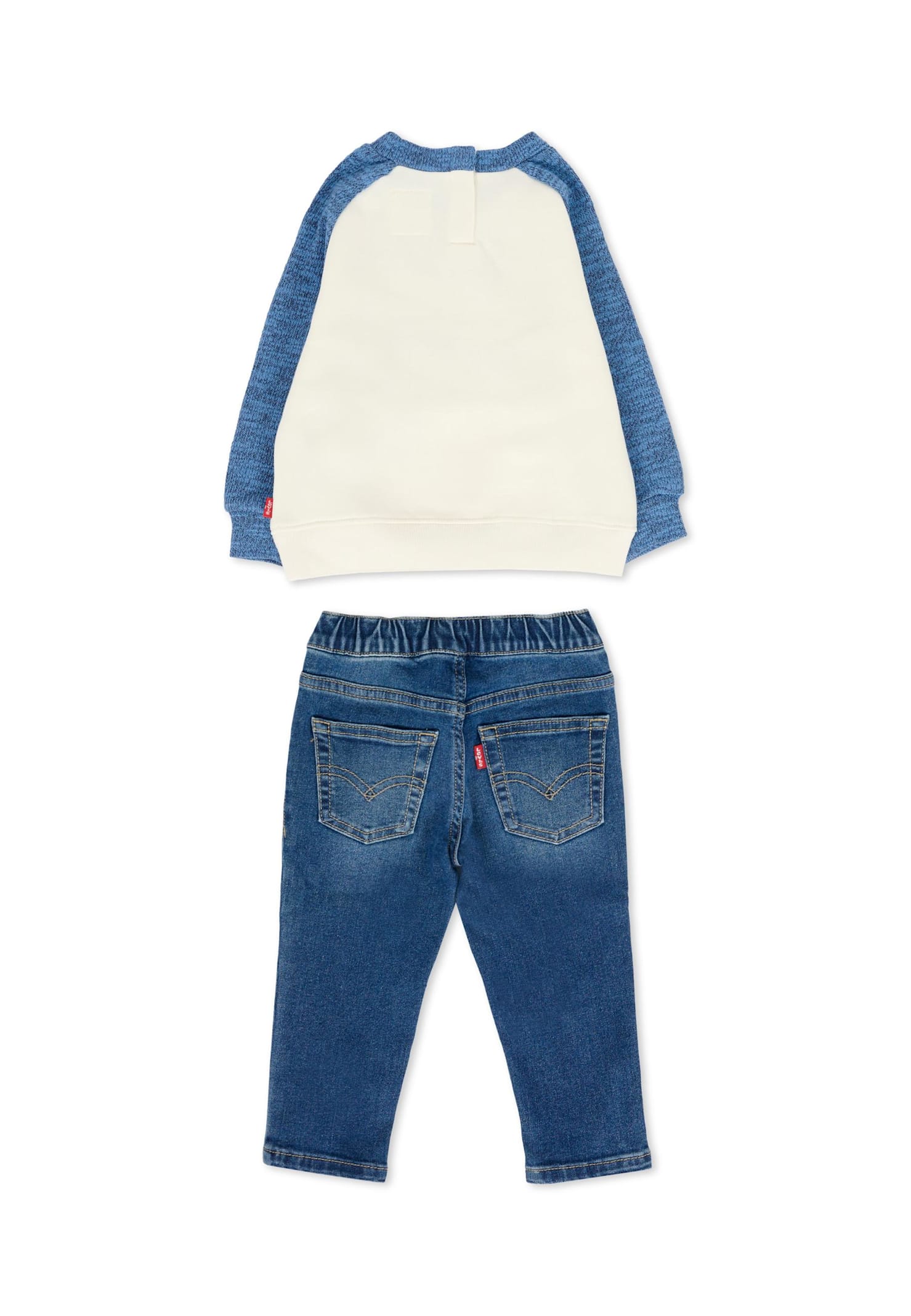 Levi's Blue Suit For Baby Boy With Bear In Animal Print