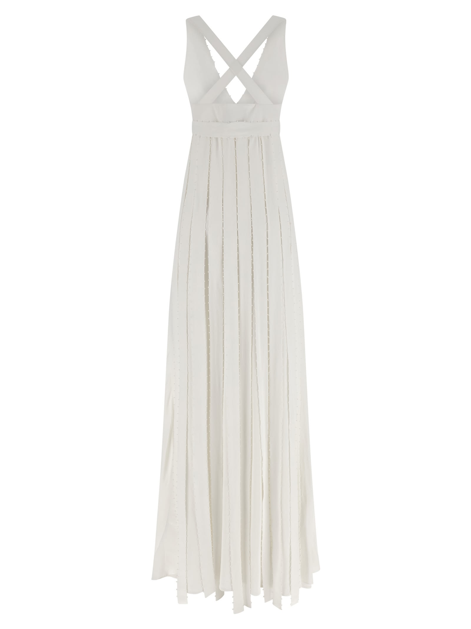Giovanni Bedin Pearl-embellished Pleated Dress In White