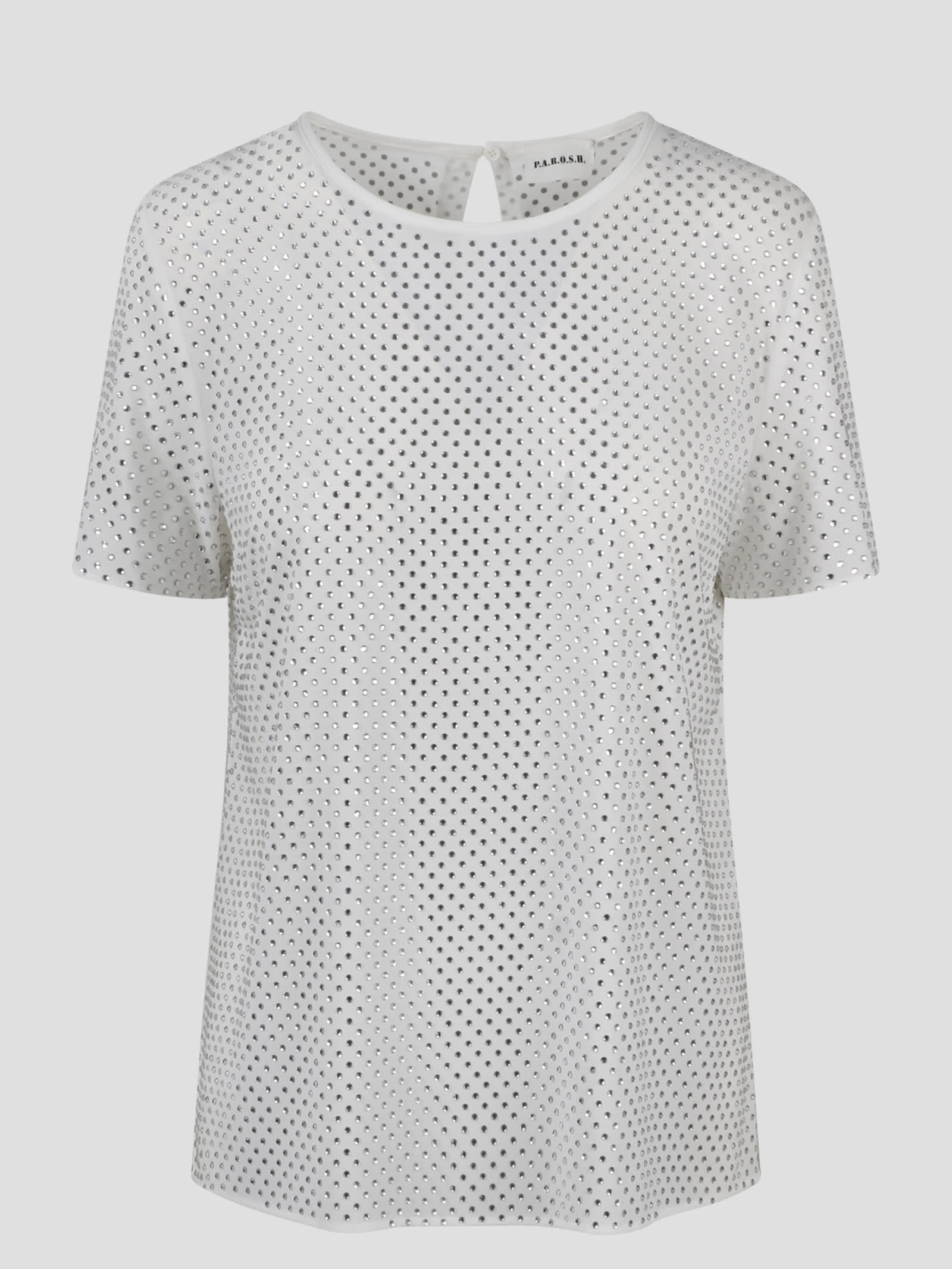 P.a.r.o.s.h Rhinestone-embellished Blouse In White