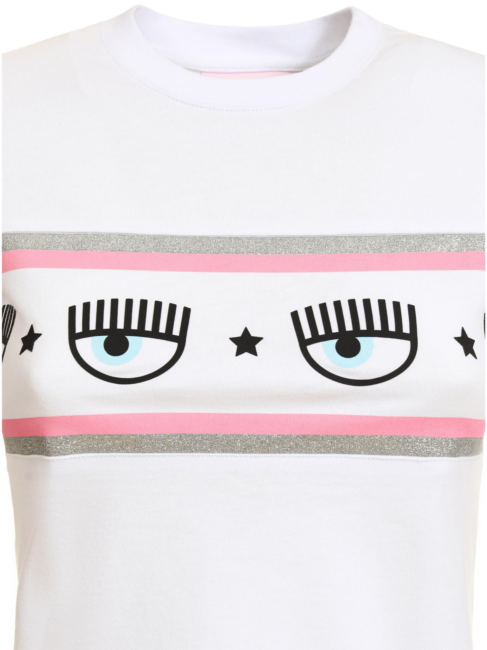 Chiara Ferragni Maxi Logomania Cotton T-shirt In White