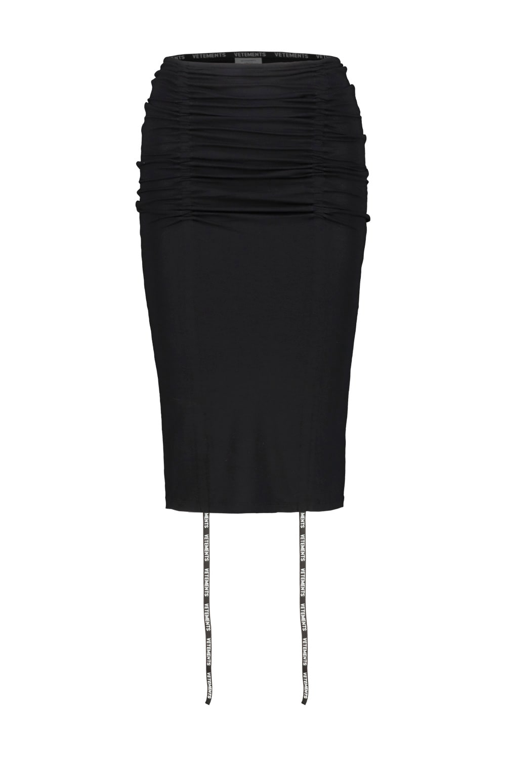Shop Vetements Gathered Jersey Skirt In Black