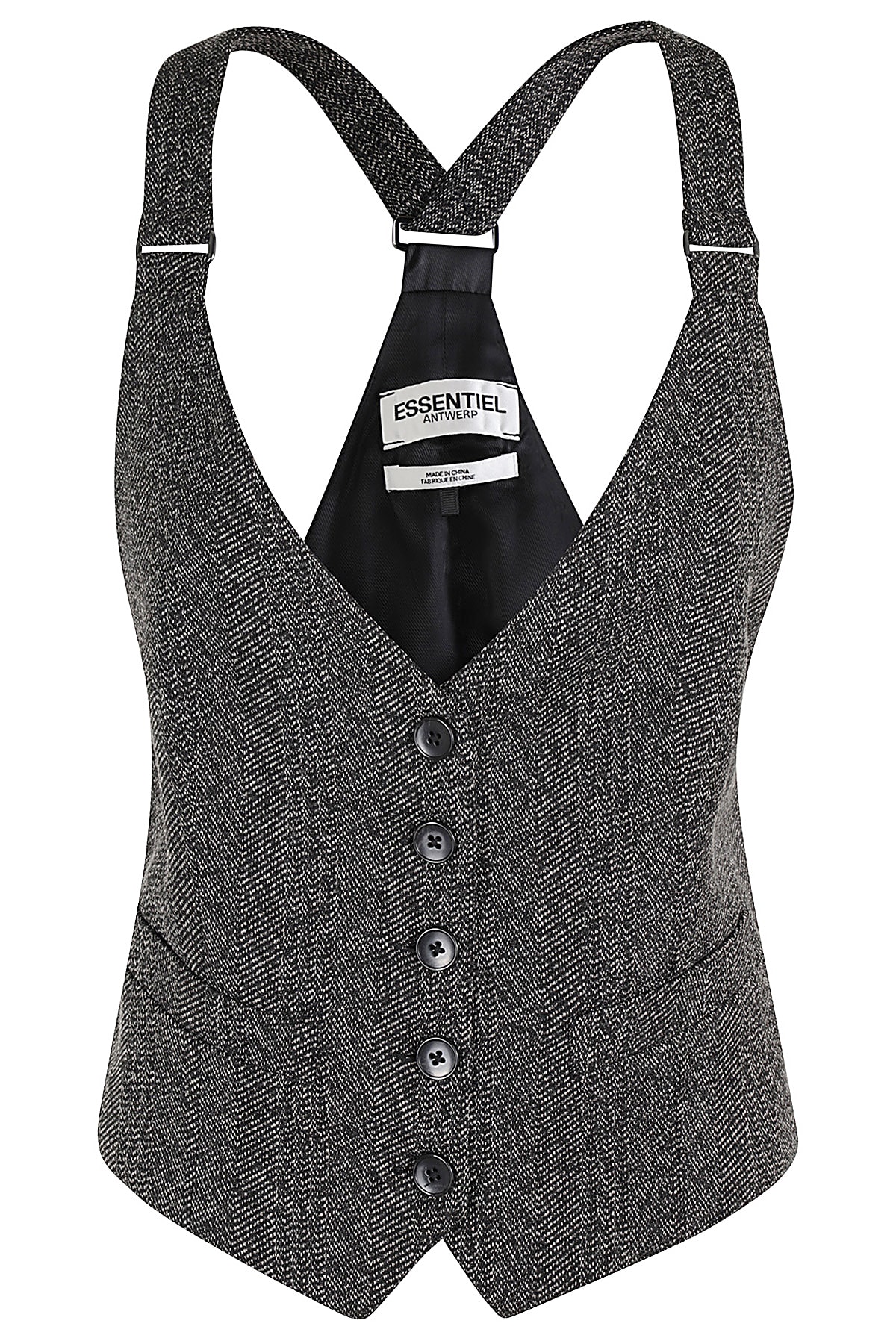 Shop Essentiel Antwerp Grandeur1 Waistcoat In Black