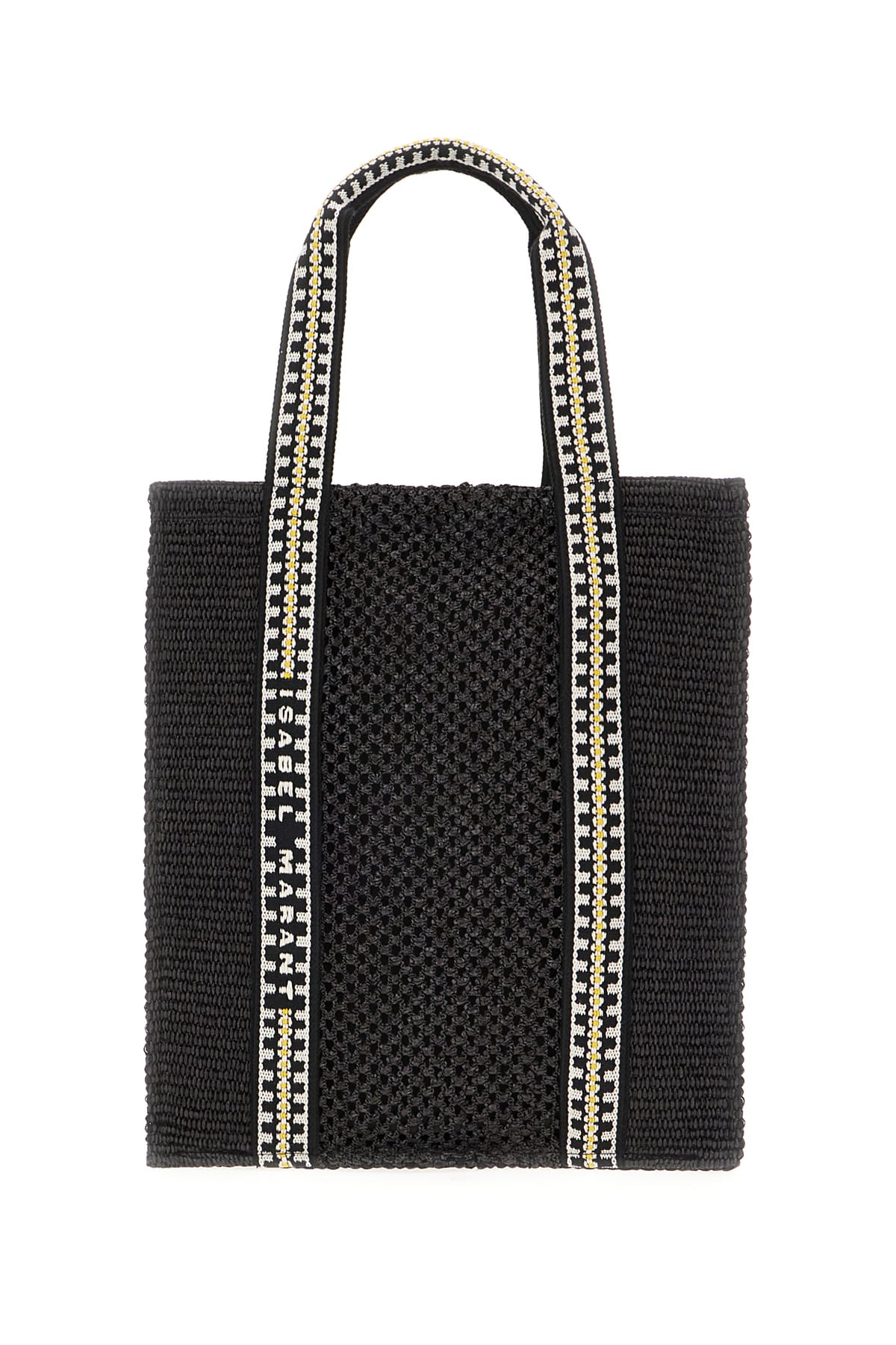 Shop Isabel Marant Black Raffia Shopping Bag In Bkyw