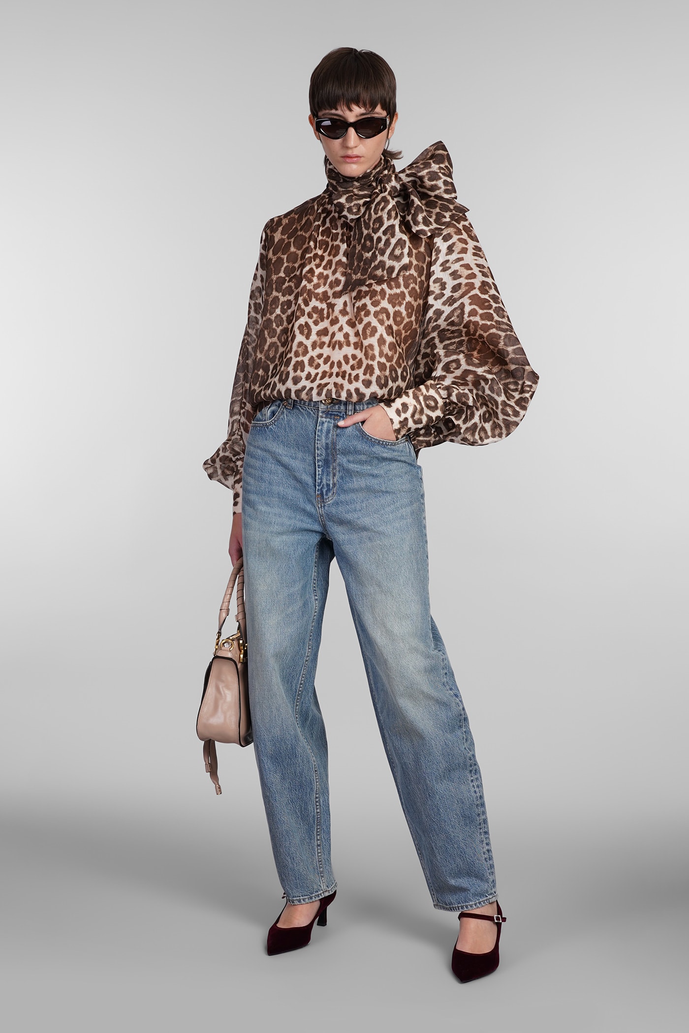 Shop Zimmermann Blouse In Animalier Linen