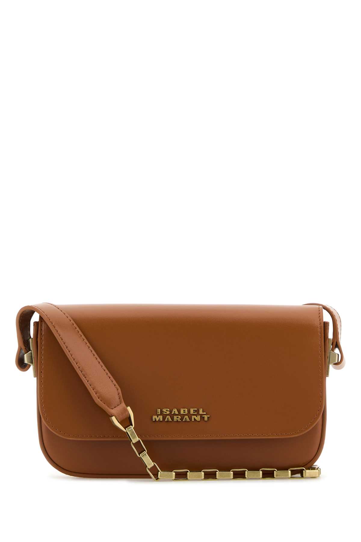 Shop Isabel Marant Caramel Leather Lizza Shoulder Bag In Cognac