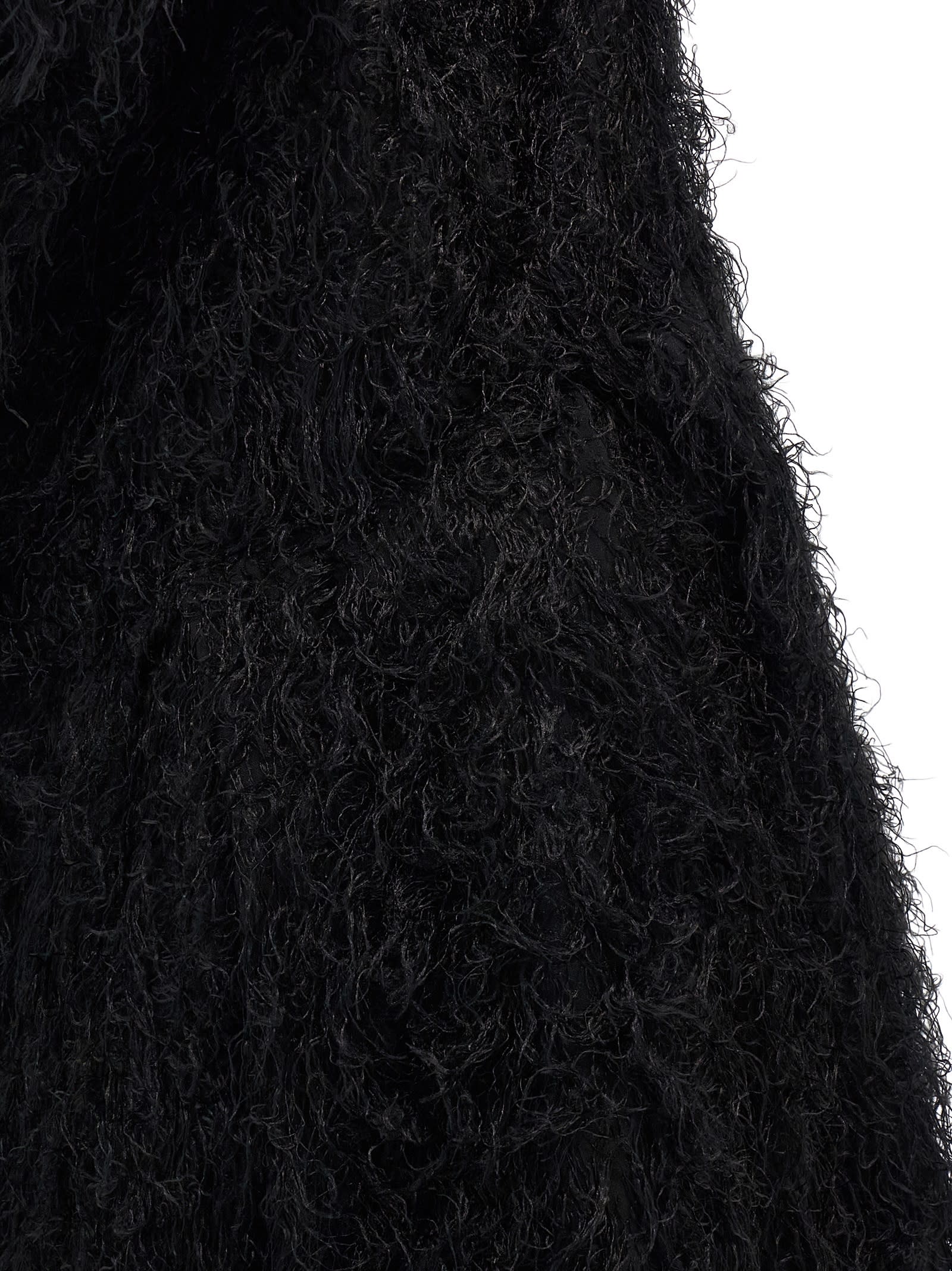 Shop Comme Des Garçons Fur Dress In Black