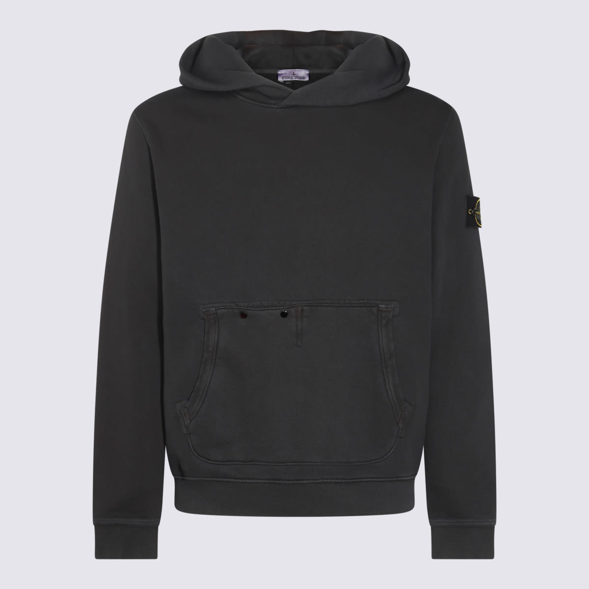 Shop Stone Island Black Cotton Sweatshirt