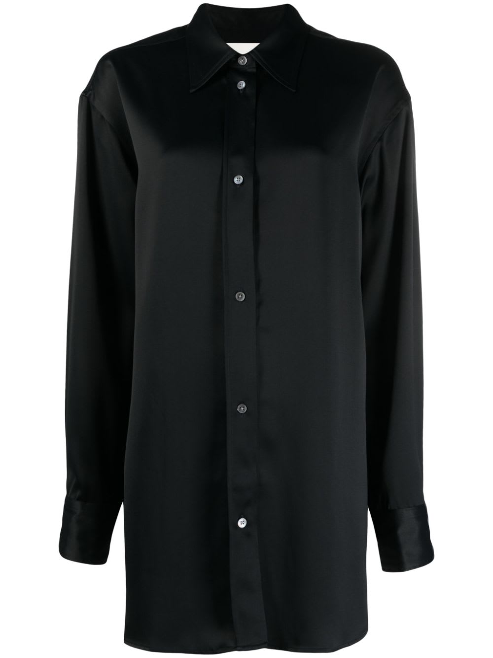 Studio Nicholson Woman Shirt Black Size 3 Viscose In Darkest Navy