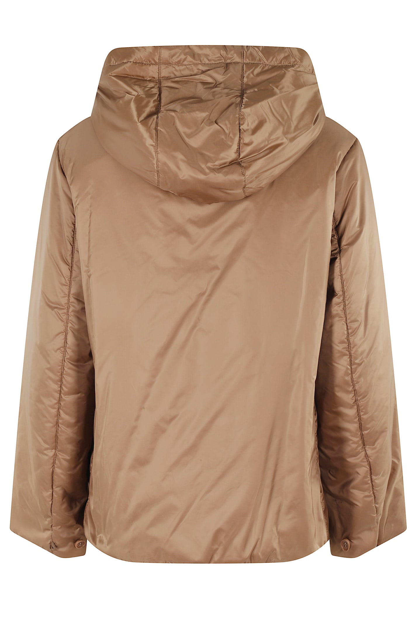Max Mara The Cube Women Caramel Greenh Padded Hooded Jacket In Brown