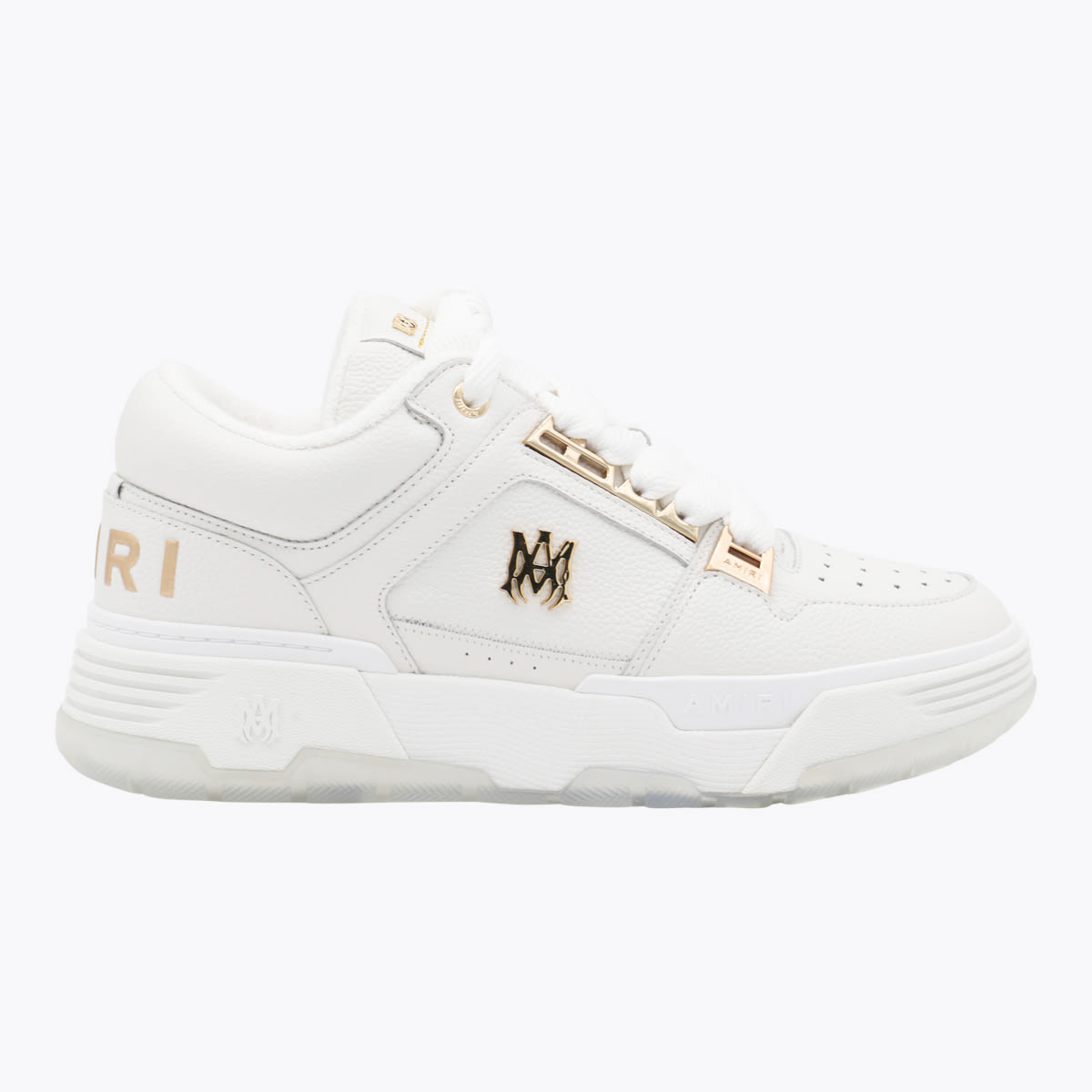 Amiri Men White Sneakers With Logo Patch On The Side And Logo Lettering On The Rear In Leather Man In White