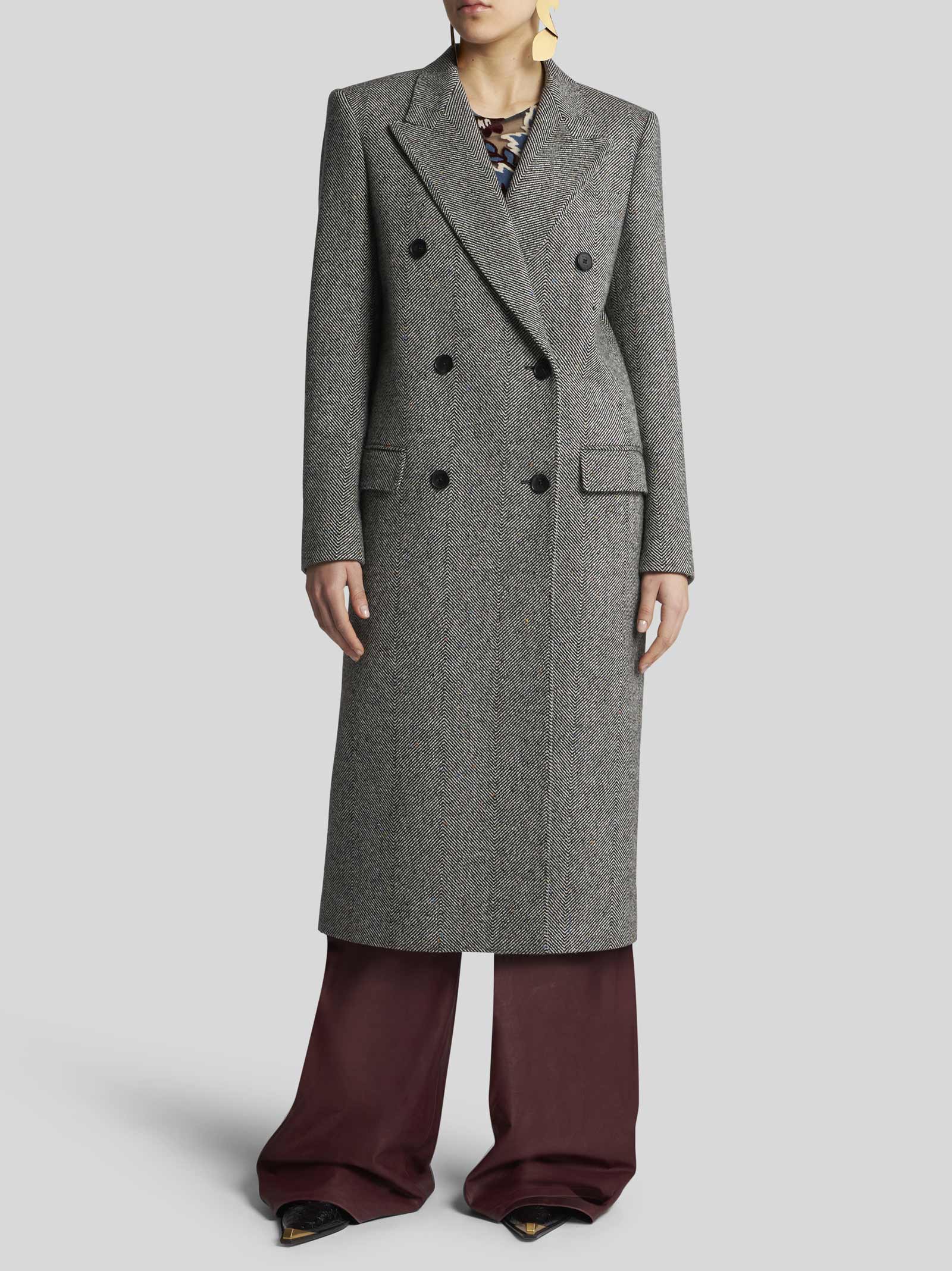 Shop Etro Coat In Bicolored