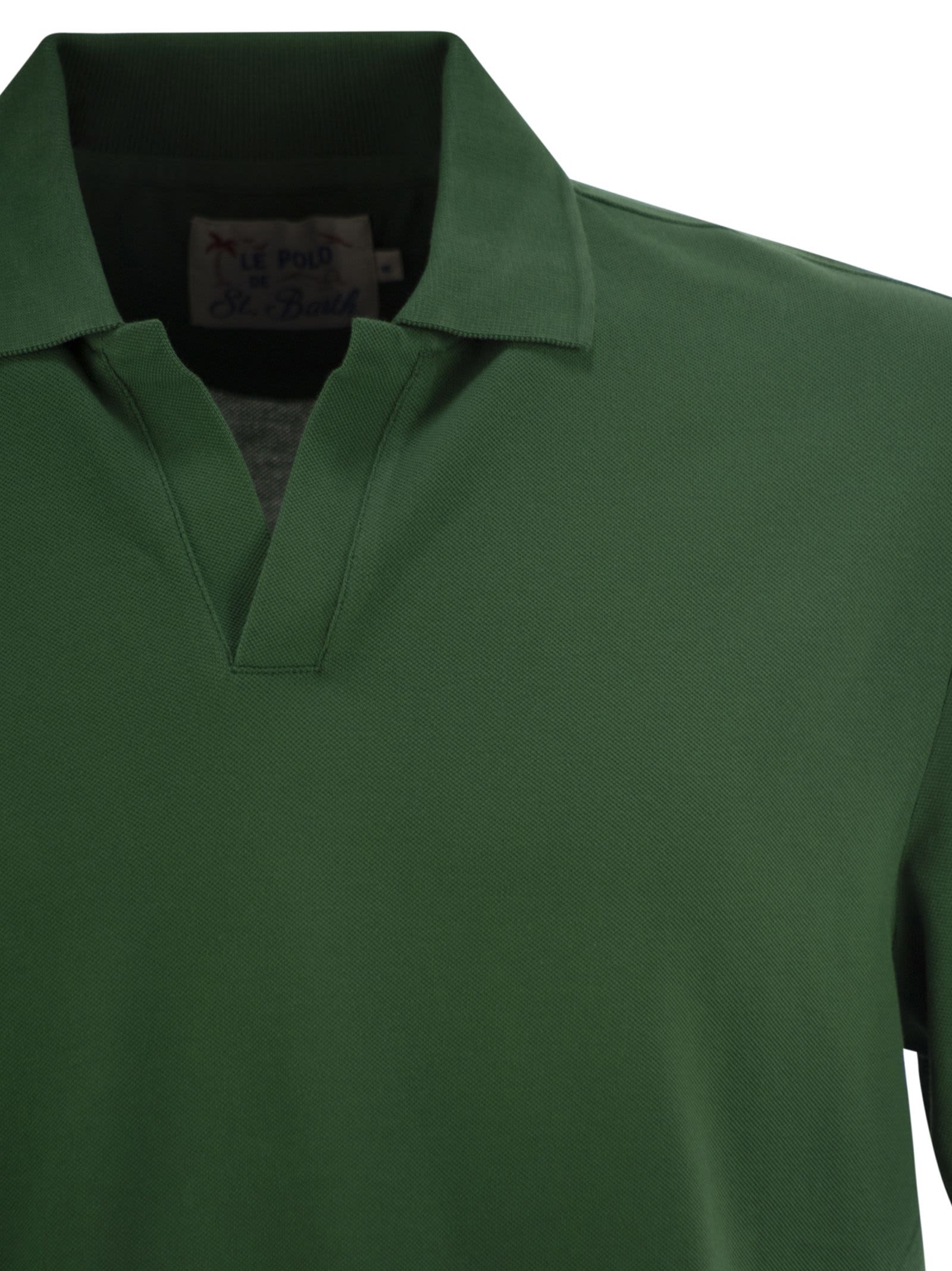 Mc2 Saint Barth Charles - Piqué Polo Shirt In Green
