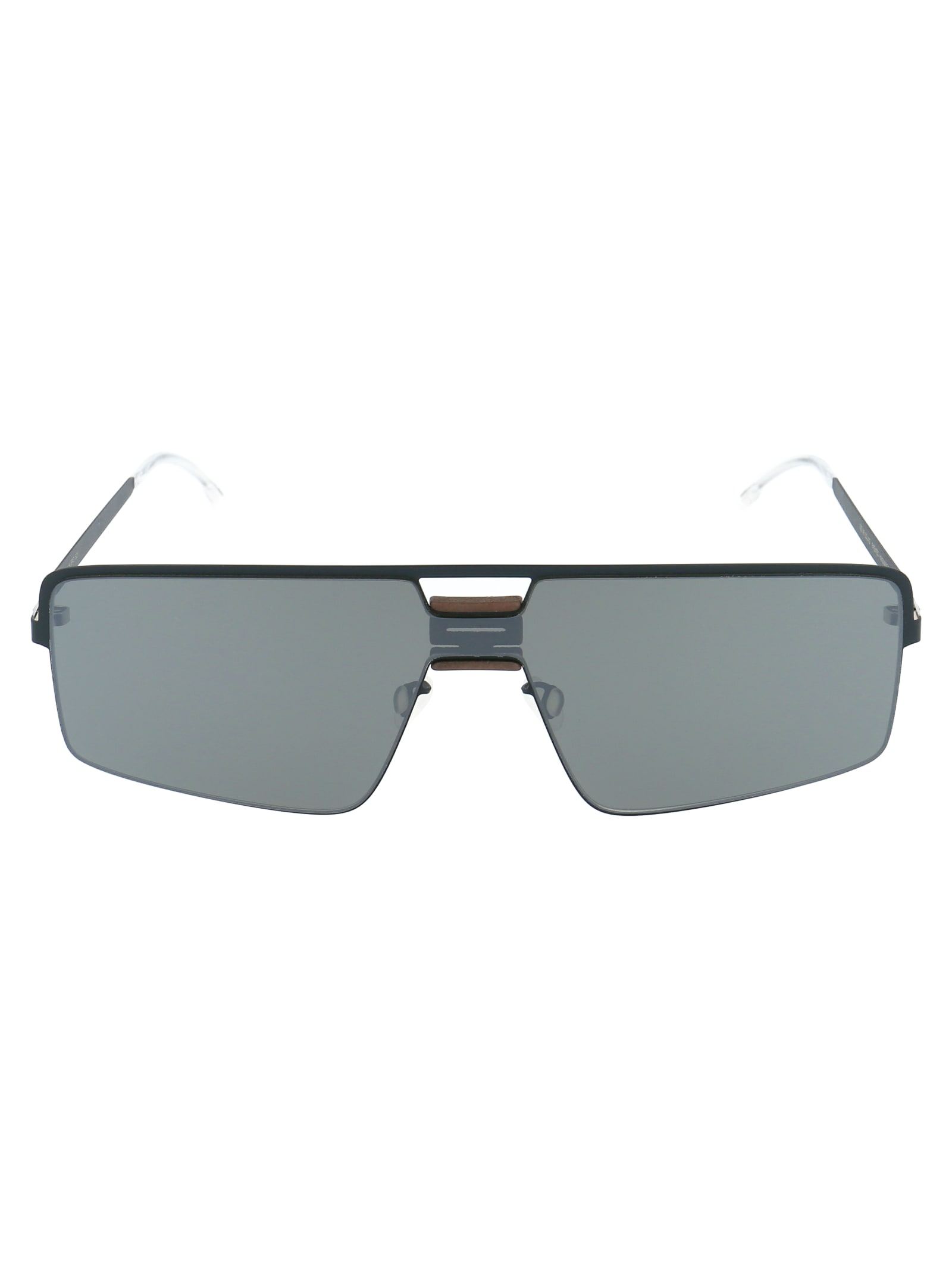 Shop Mykita Soy Sunglasses In 472 Mh50 Taupe Grey/indigo Silver Flash Shield