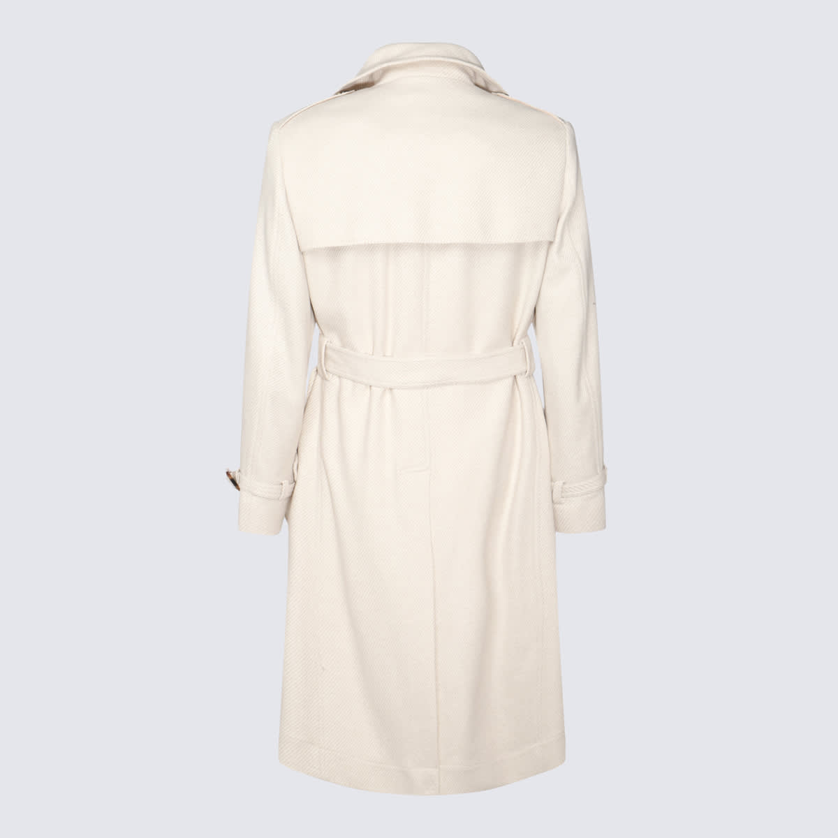 Shop Brunello Cucinelli White Wool Coats