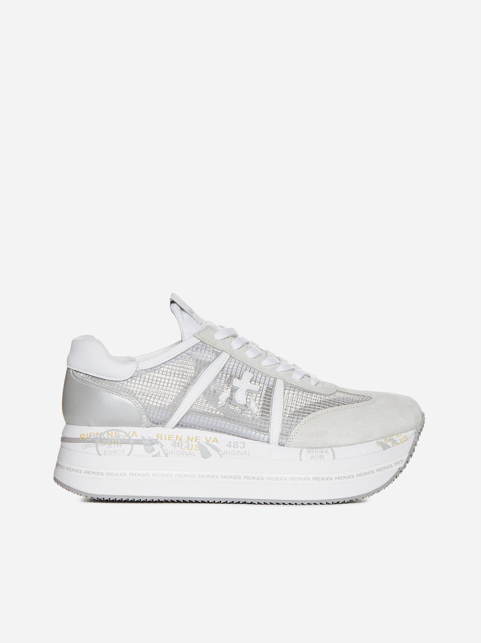Beth Leather And Mesh Sneakers