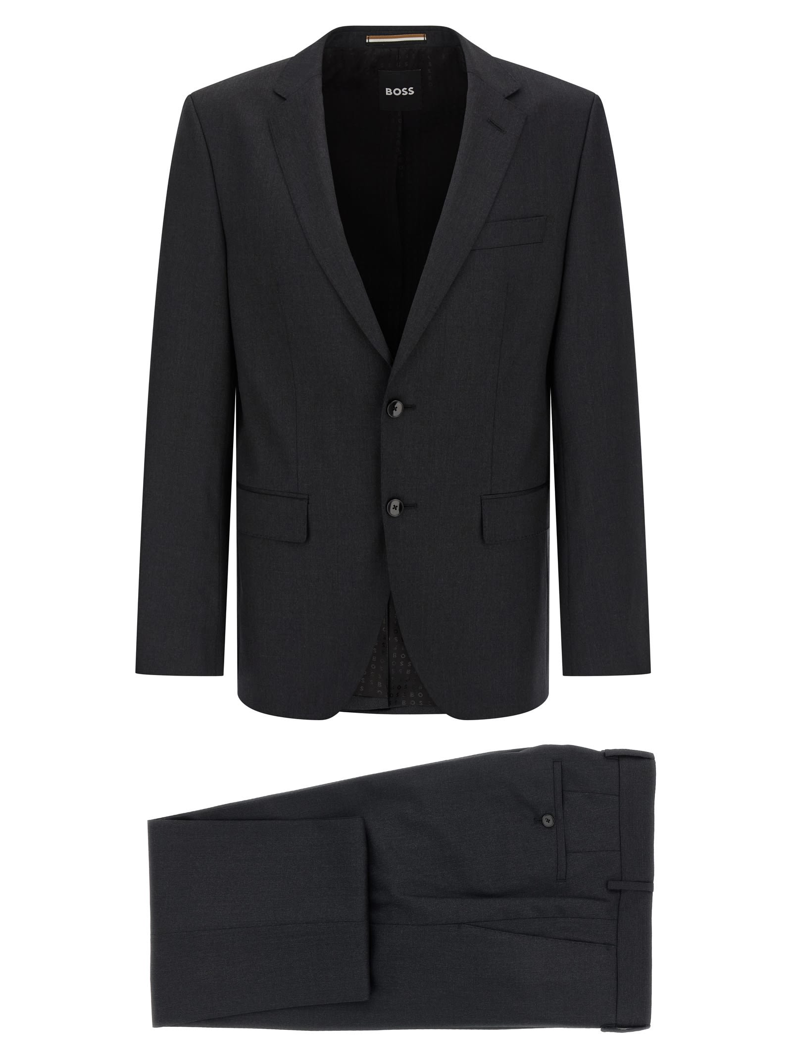 Hugo Boss Button Single-breasted Suit In Gray