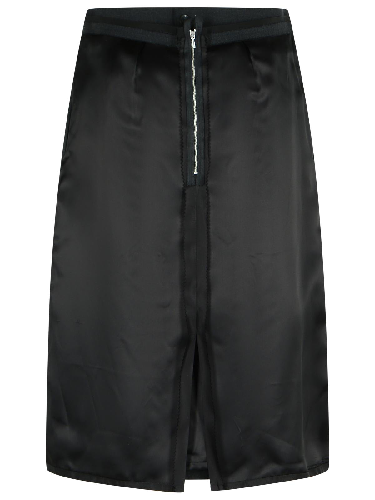 Maison Margiela Graphite Wool Blend Skirt In Black