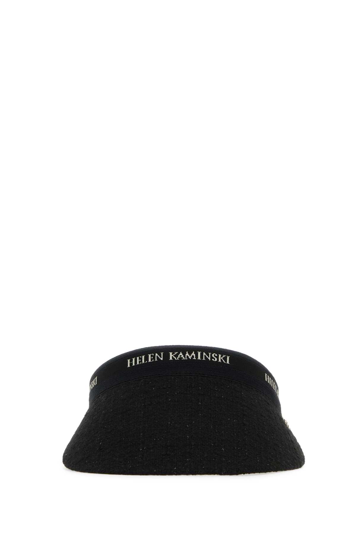 Shop Helen Kaminski Black Cotton Blend Zinnia Hat