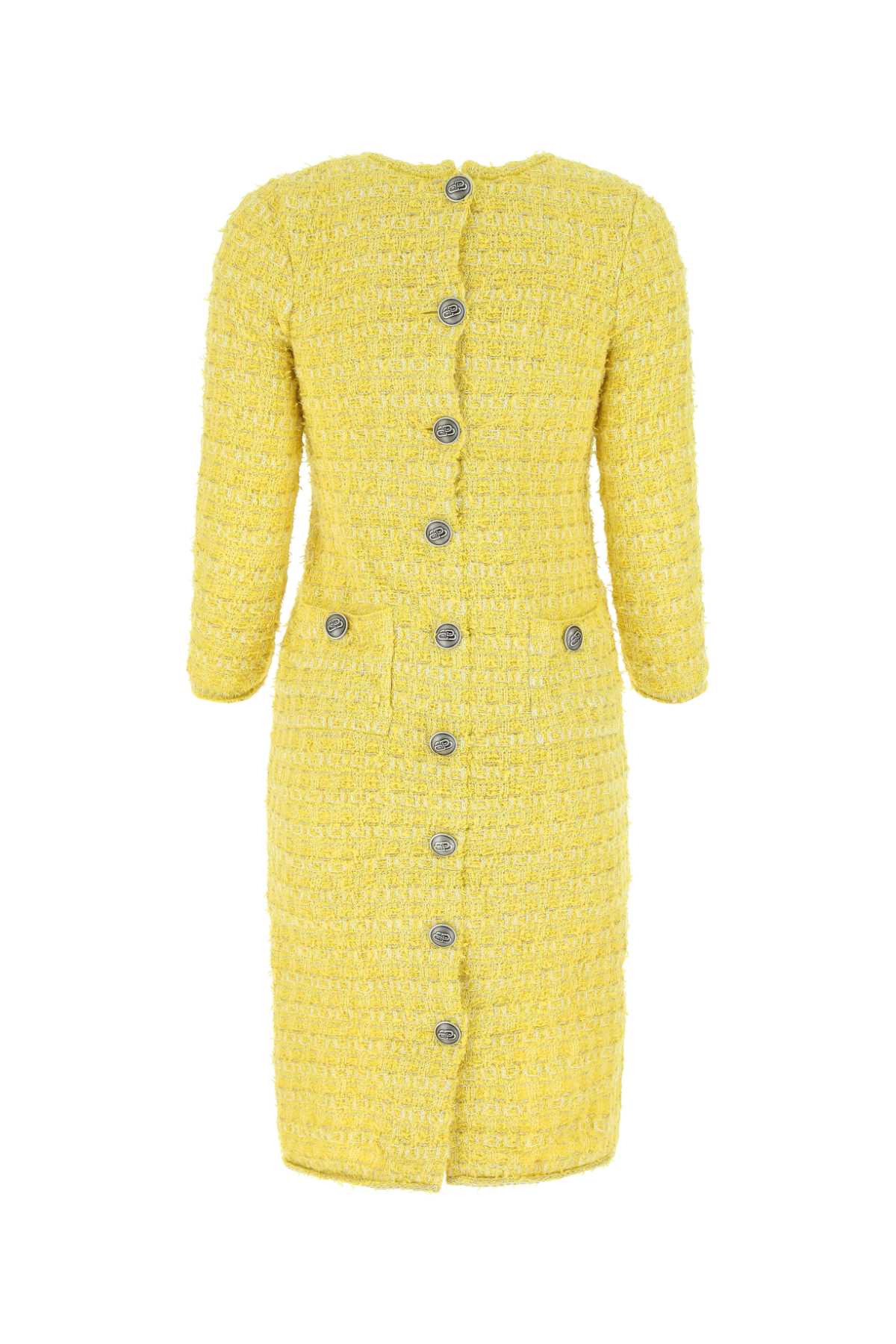 Balenciaga Yellow Fabric Back-to-front Midi Dress In 7200
