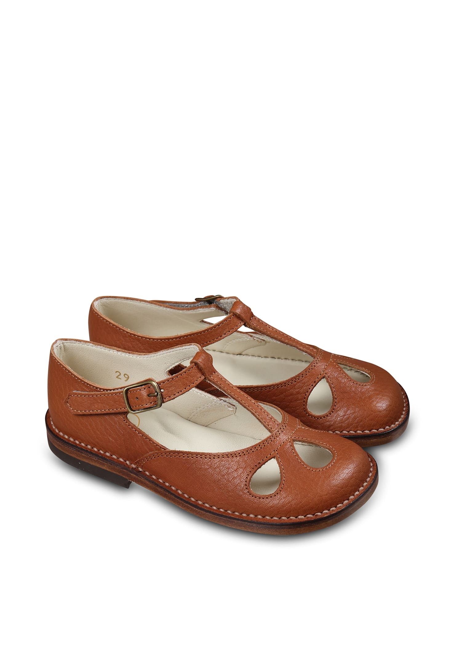 Pèpè Brown Ballet Flats For Girl In Brown