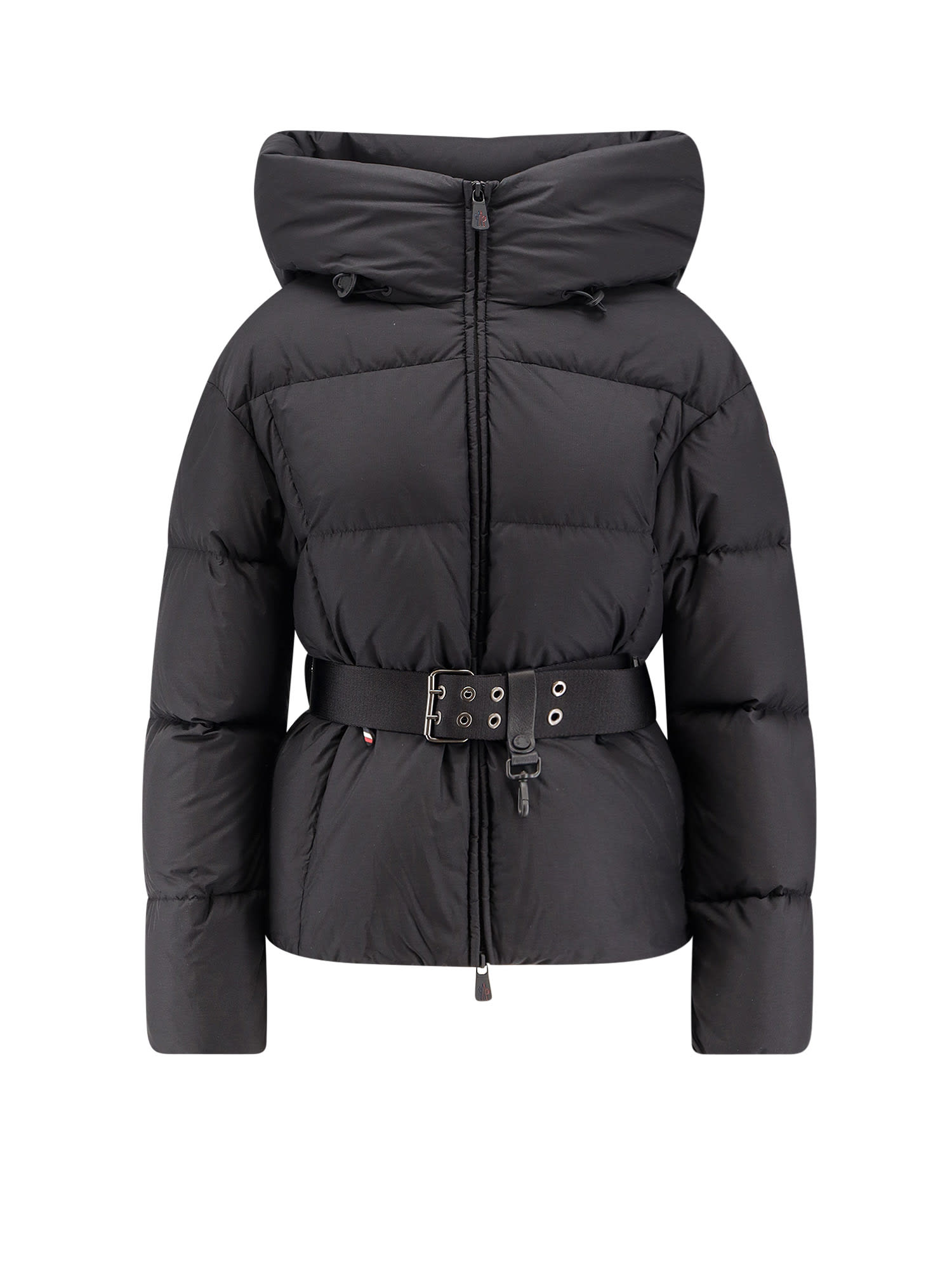 Moncler Adjustable Hooded Nylon Down Jacket In Black