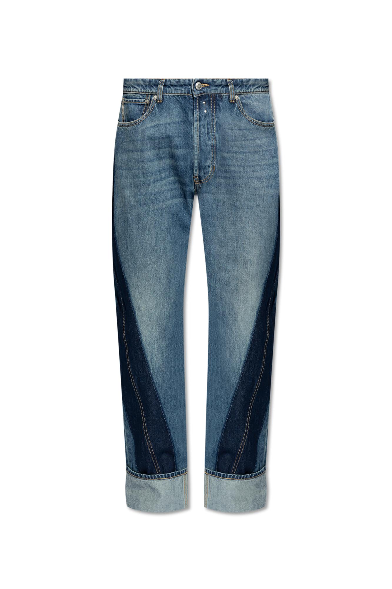 Shop Alexander Mcqueen Jeans With Logo In Blue