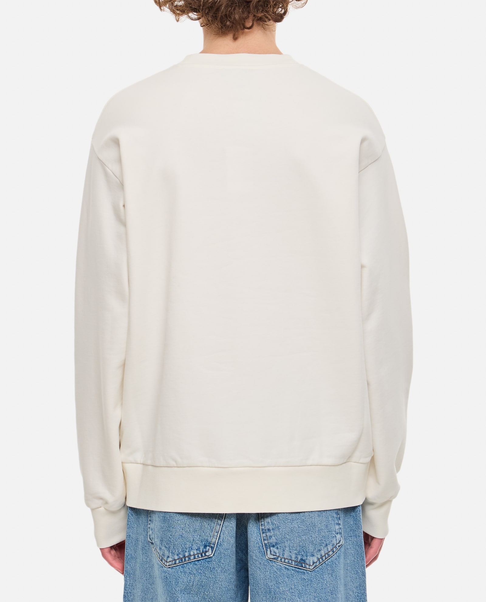 Shop Apc Sunset Crewneck Cotton Sweatshirt A.p.c. In Cream