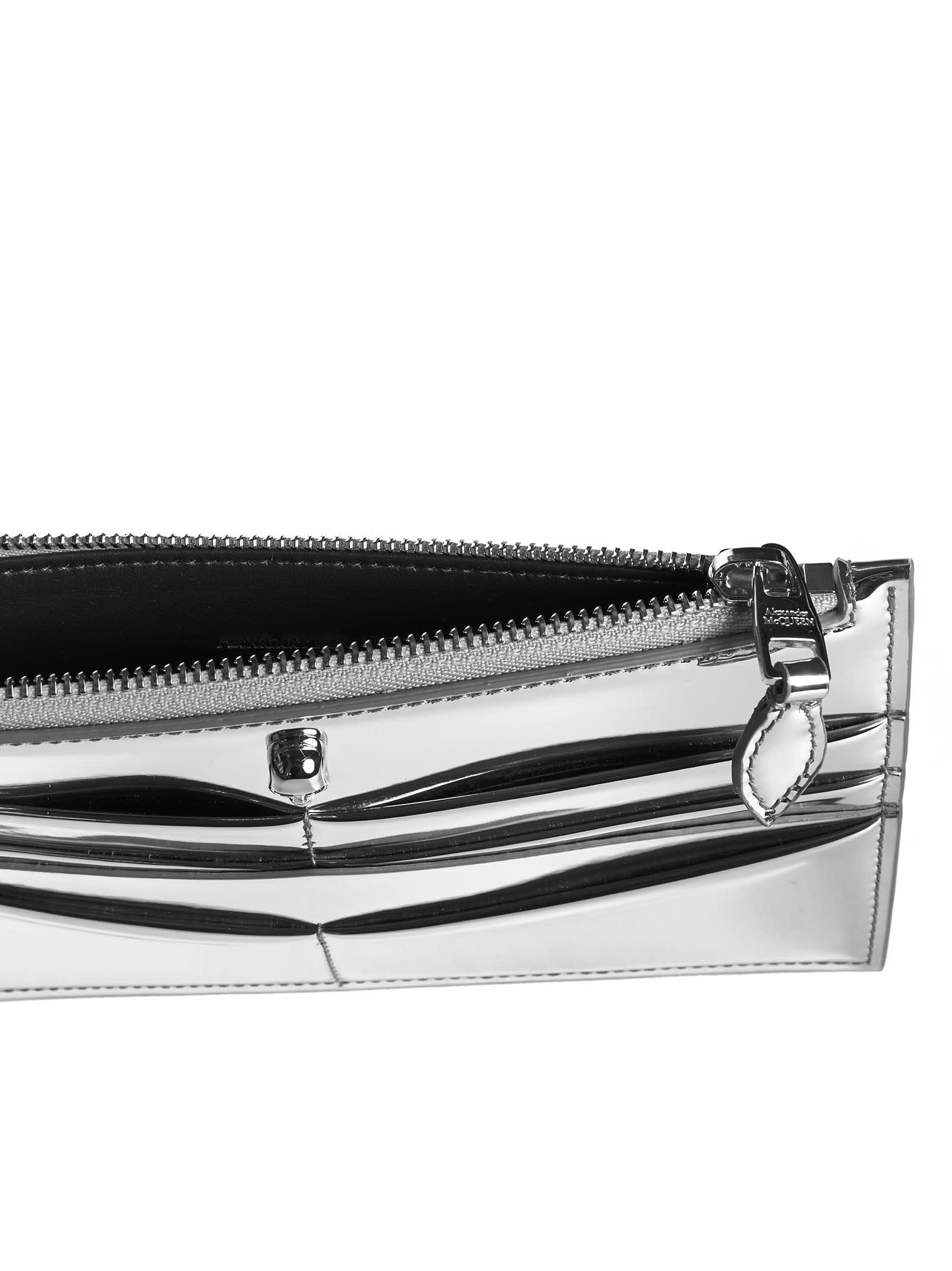 Shop Alexander Mcqueen Wallet In Silver